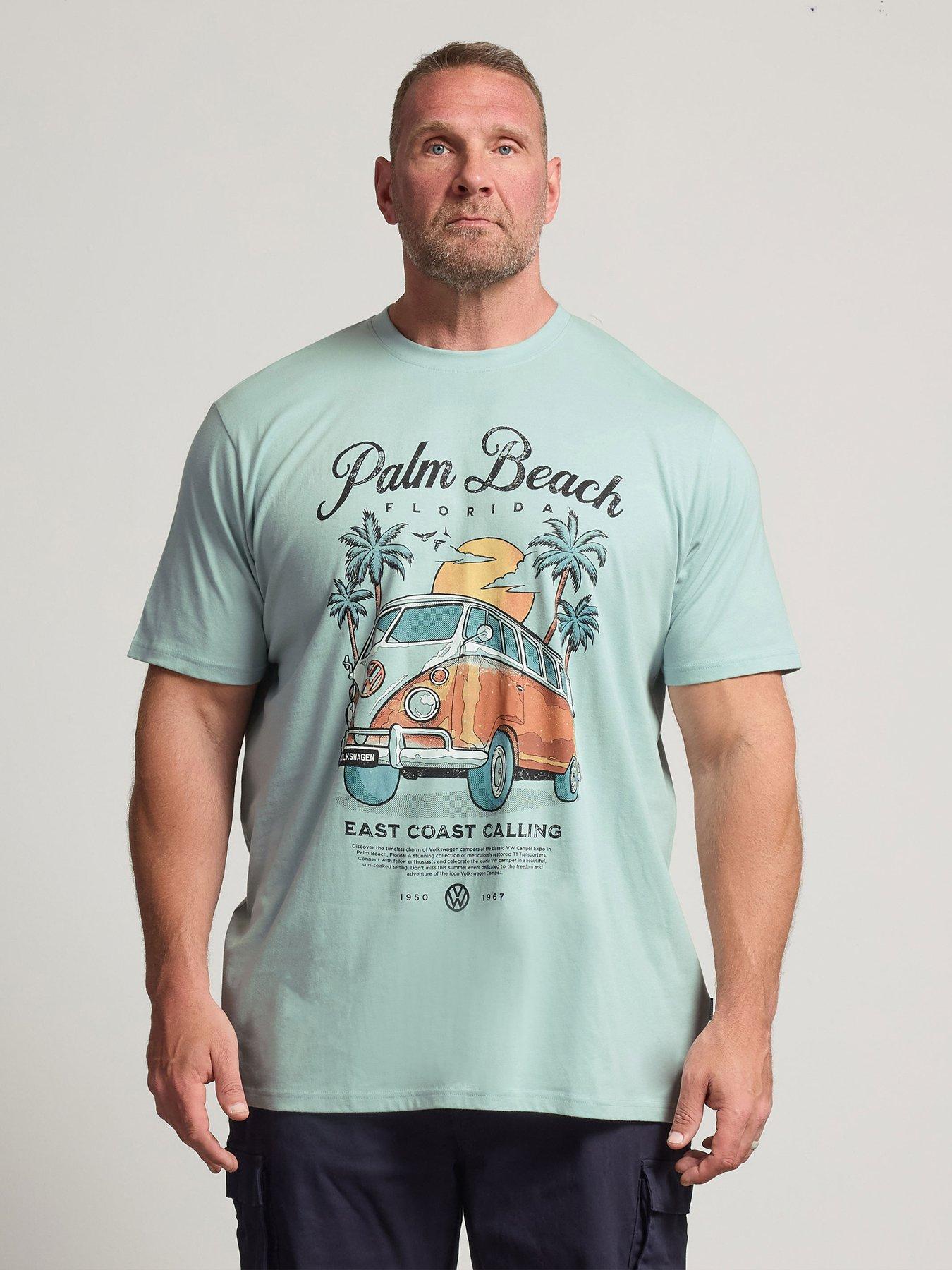 BadRhino Palm Beach Vw T-Shirt (Extra Long) - Blue