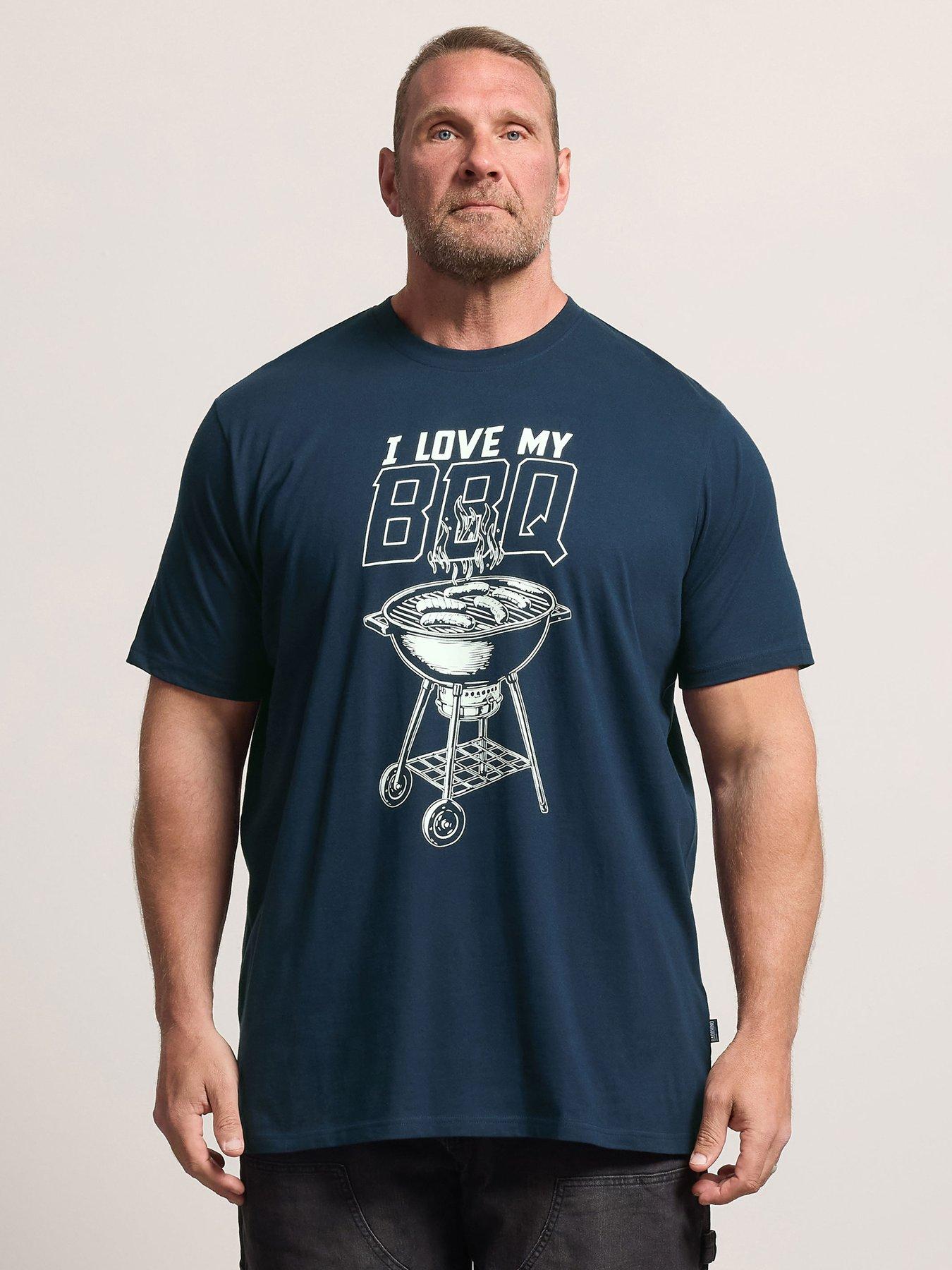 BadRhino My Bbq' Placement T-Shirt Extra Long - Blue