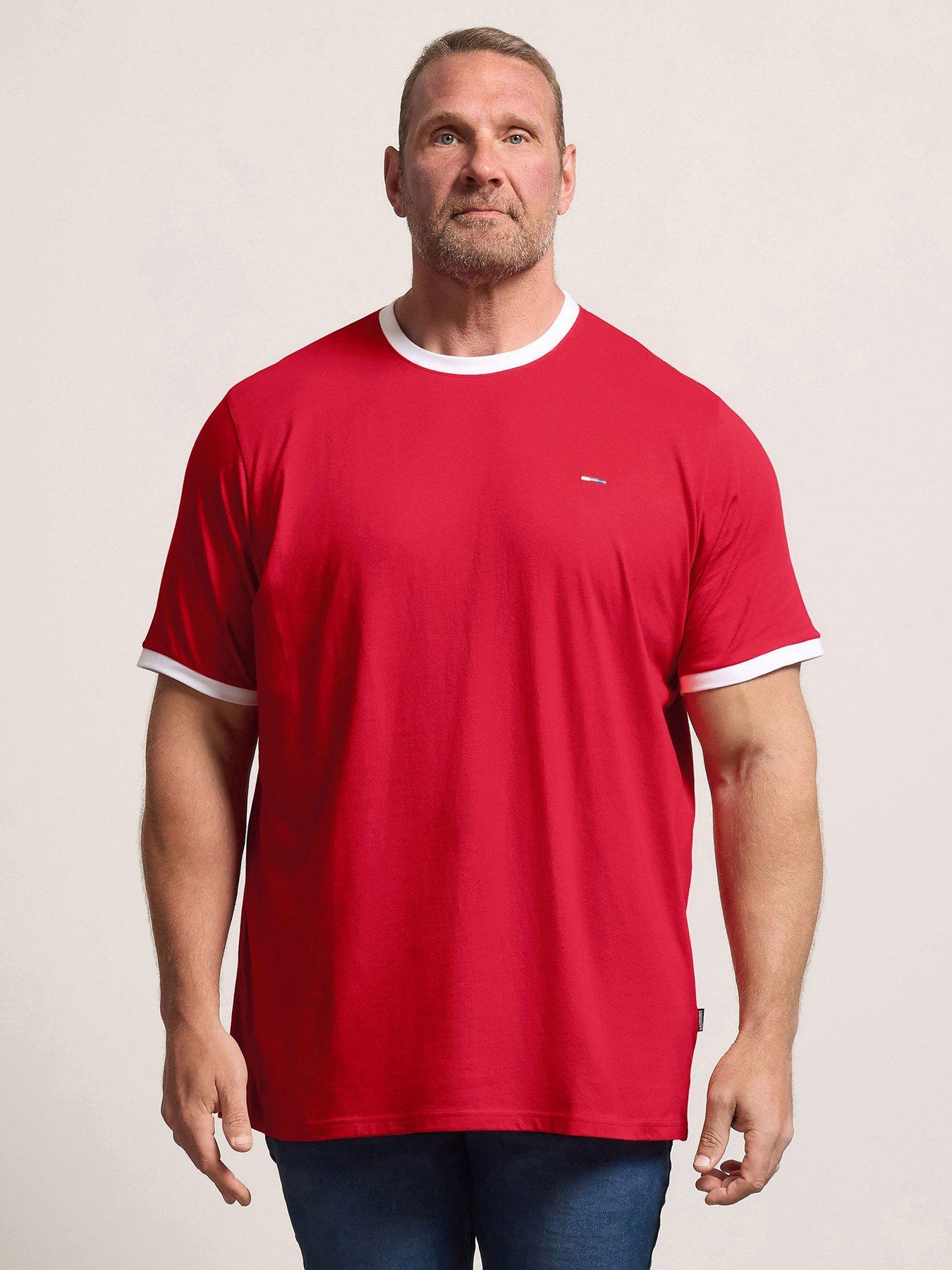 BadRhino Ringer T-Shirt Extra Long - Red