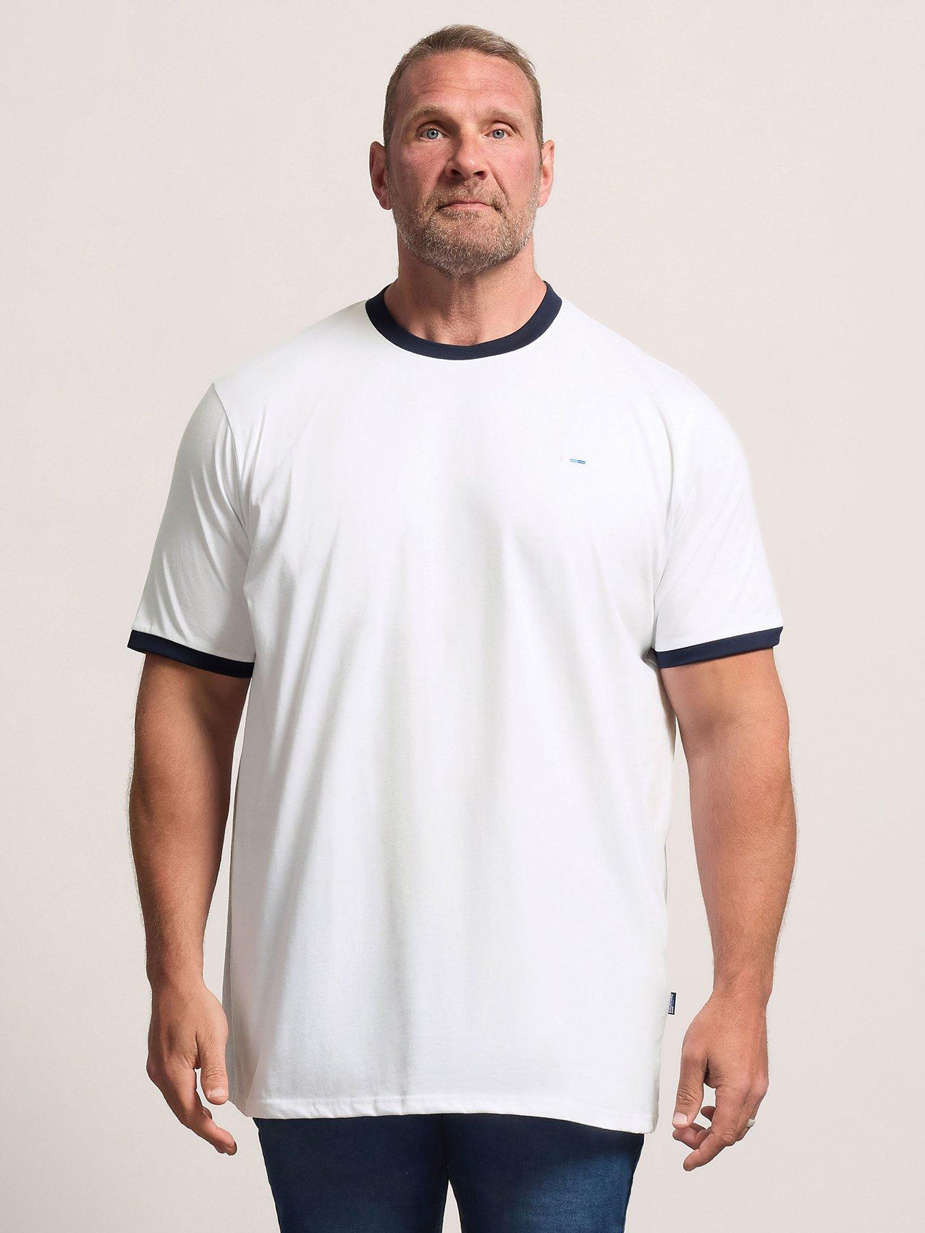 BadRhino Ringer T-Shirt Extra Long - White