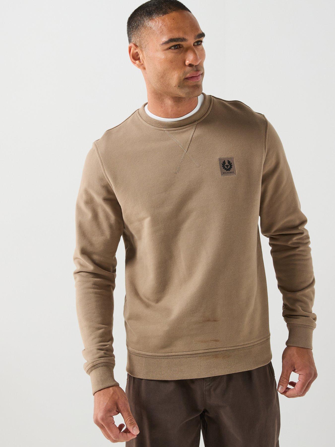 Image 5 of 5 of Belstaff Left Chest Patch Logo Regular Fit Crew Sweatshirt - Beige