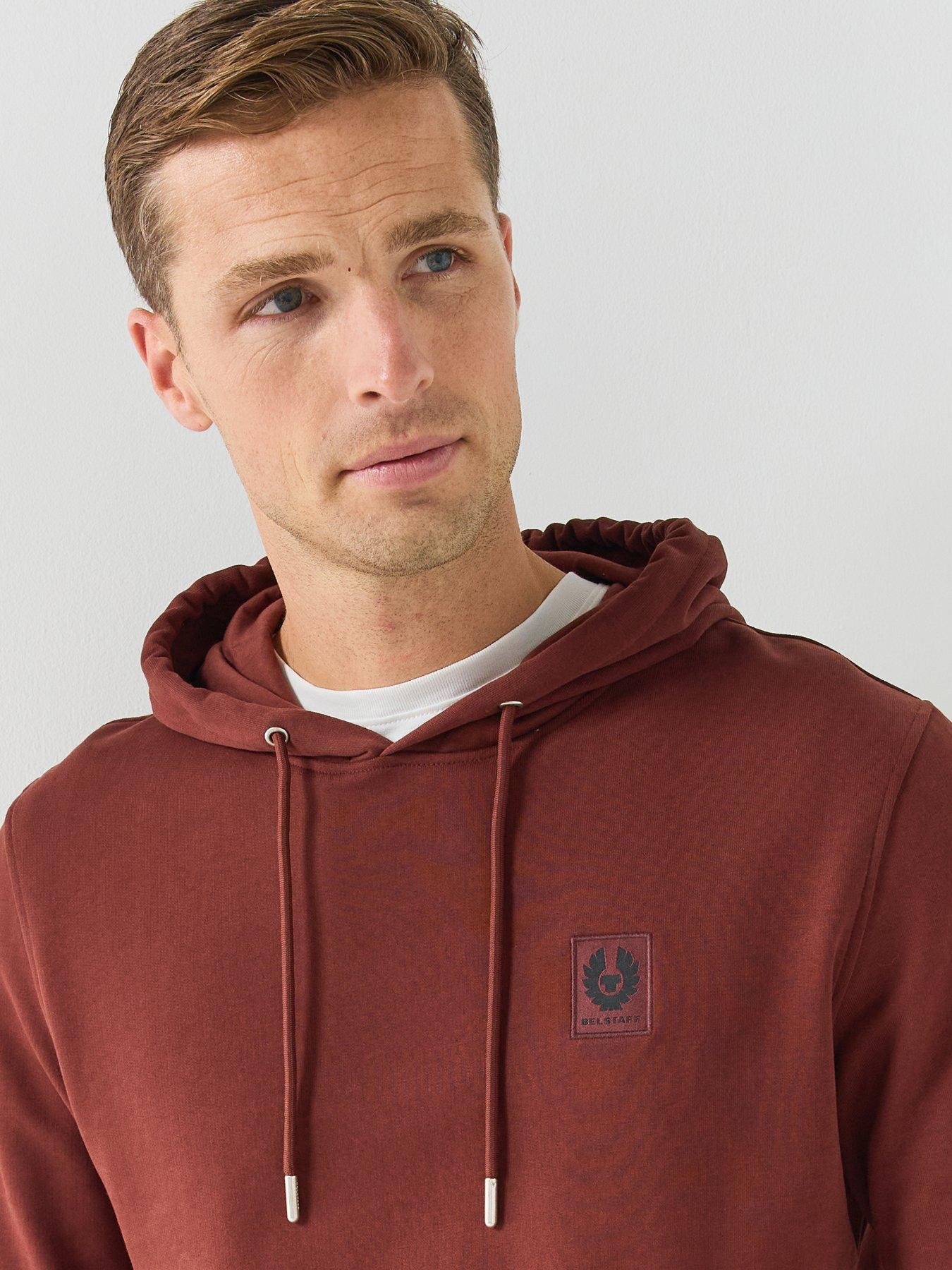 Image 6 of 6 of Belstaff Mens Patch Logo Overhead Hoodie - Dark Red