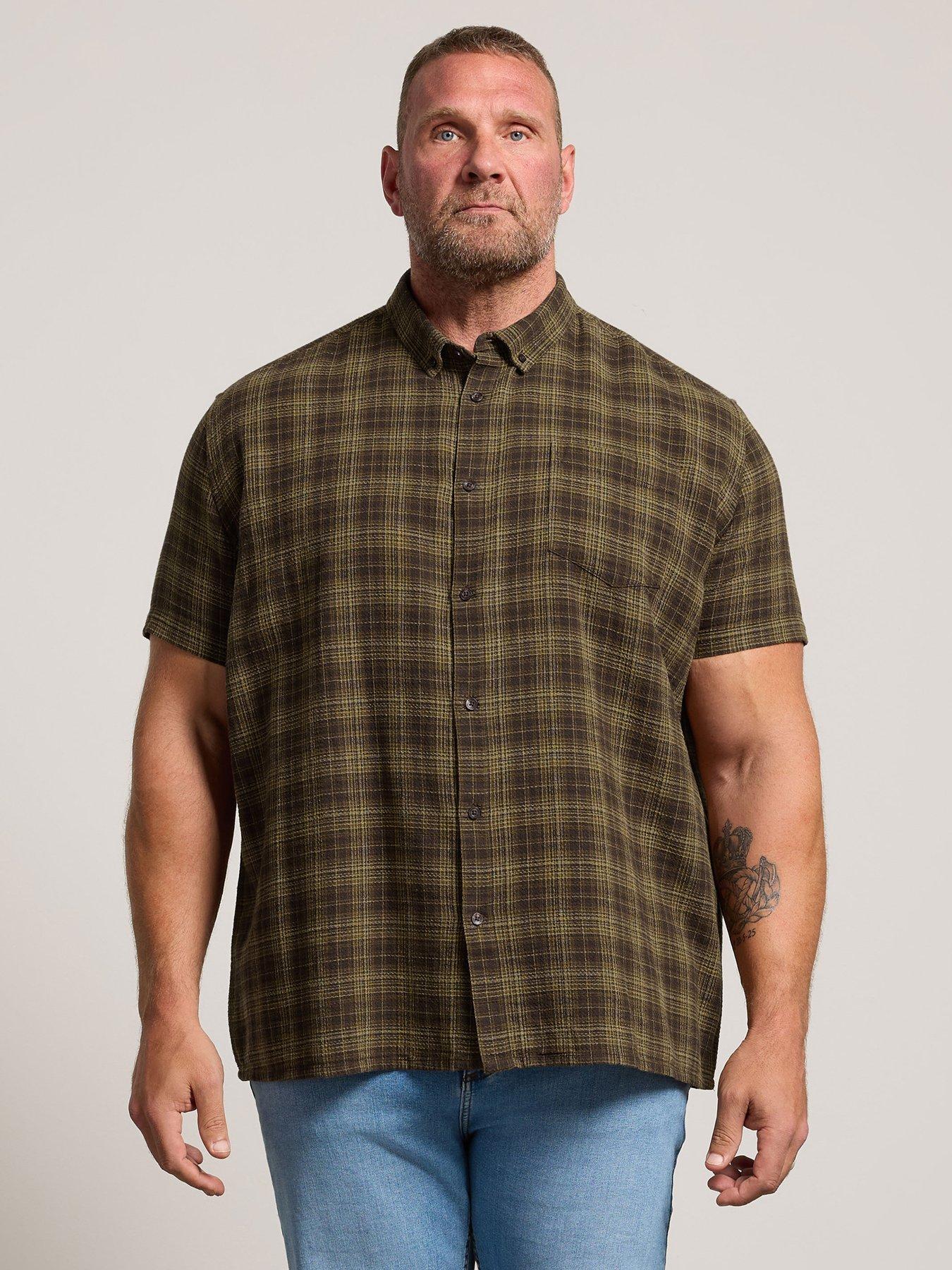 BadRhino Short Sleeve Check Print Shirt - Brown