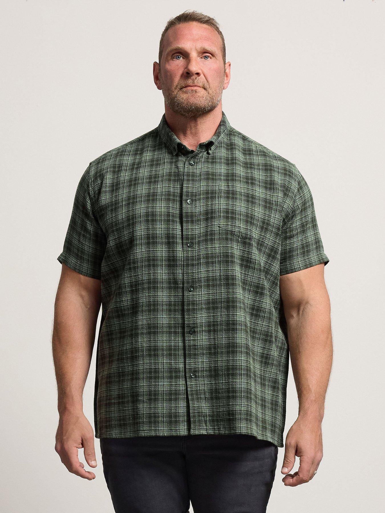 BadRhino Short Sleeve Check Print Shirt - Green