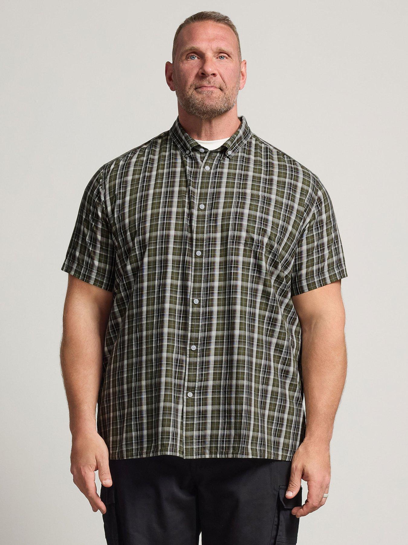 BadRhino Short Sleeve Check Print Shirt - Green