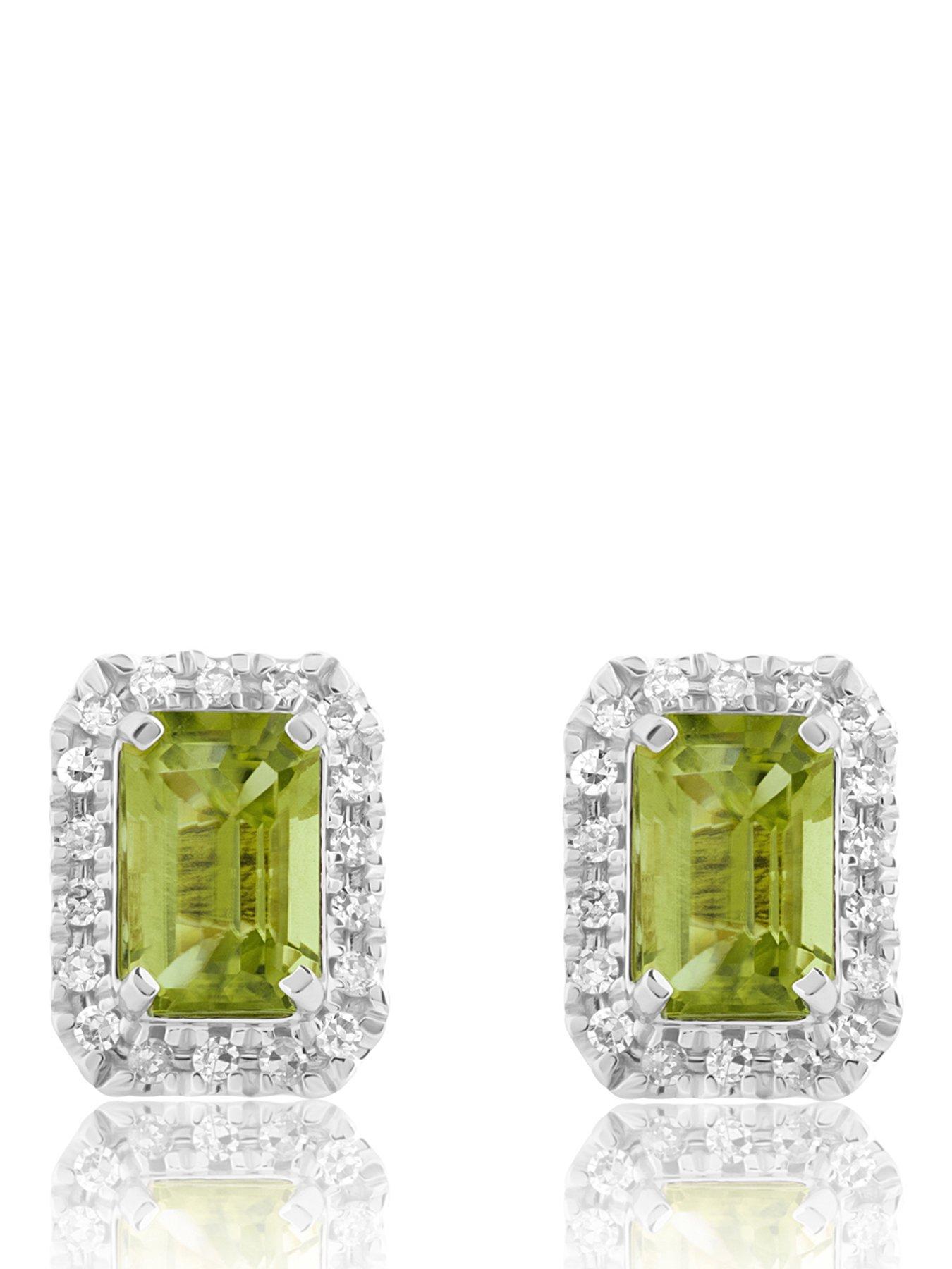 Image 1 of 5 of Love DIAMOND 18Ct Emerald Cut Diamond Stud Earrings