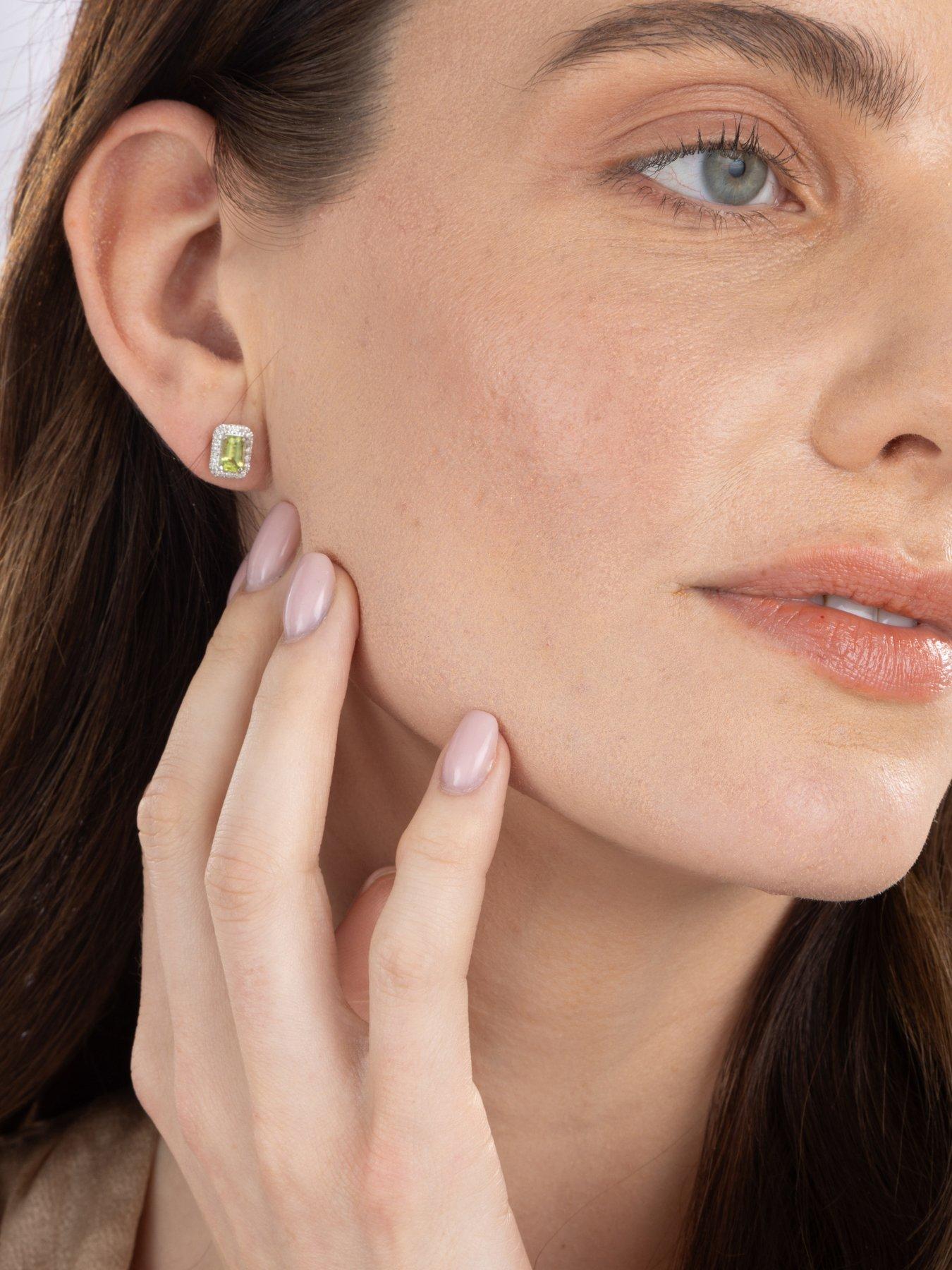 Image 5 of 5 of Love DIAMOND 18Ct Emerald Cut Diamond Stud Earrings