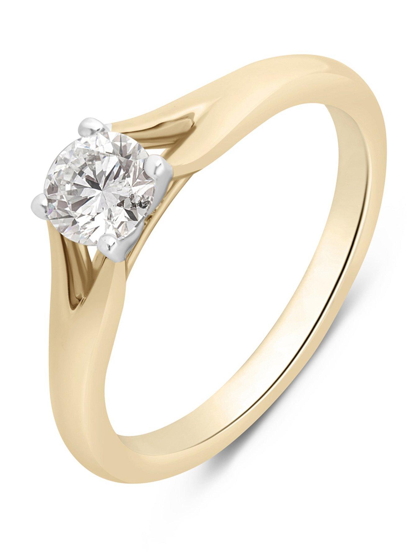 Image 1 of 5 of Love DIAMOND 9ct Split Band Lab-Grown 0.50CT Diamond Solitaire Ring
