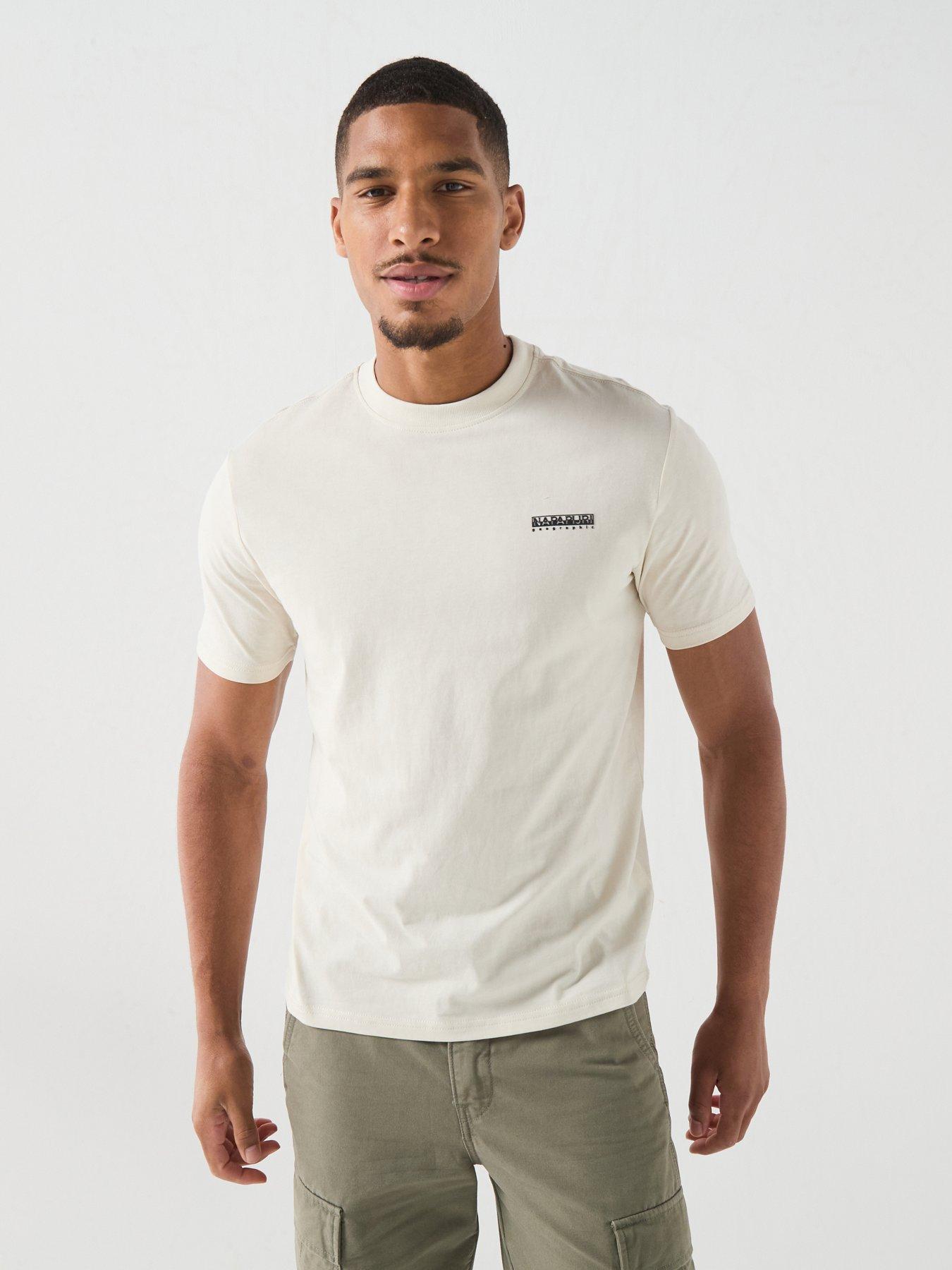 Image 1 of 4 of NAPAPIJRI Mens Small Box Short Sleeve T Shirt - Beige