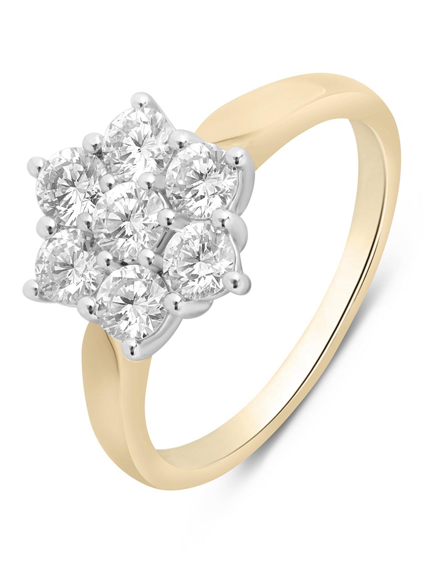 Image 1 of 5 of Love DIAMOND 18ct Plated Lab-Grown 1.00CT Diamond Cluster Ring