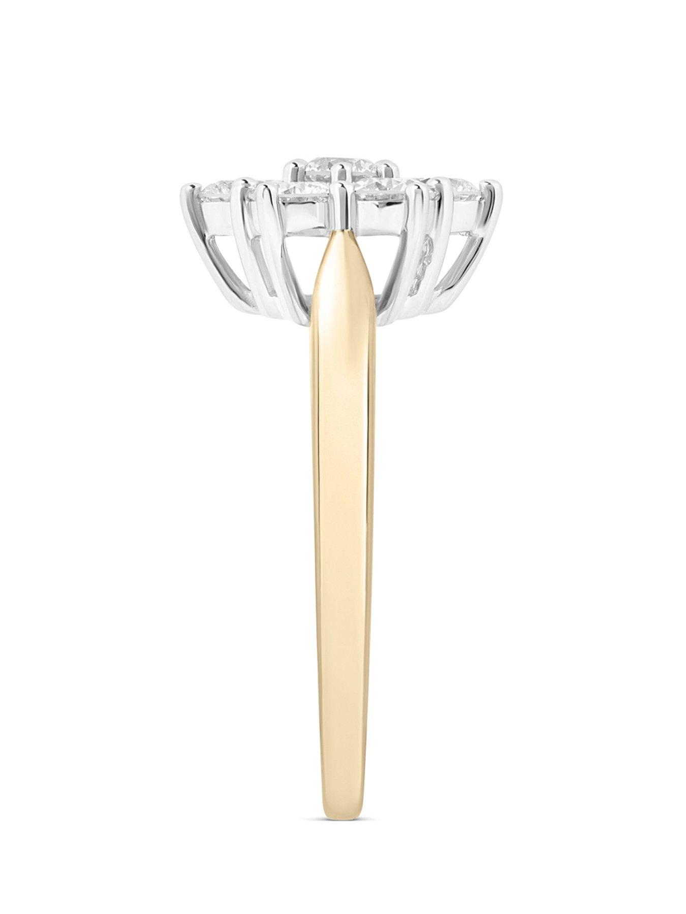 Image 2 of 5 of Love DIAMOND 18ct Plated Lab-Grown 1.00CT Diamond Cluster Ring