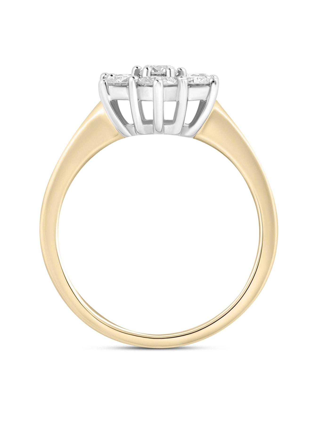 Image 3 of 5 of Love DIAMOND 18ct Plated Lab-Grown 1.00CT Diamond Cluster Ring