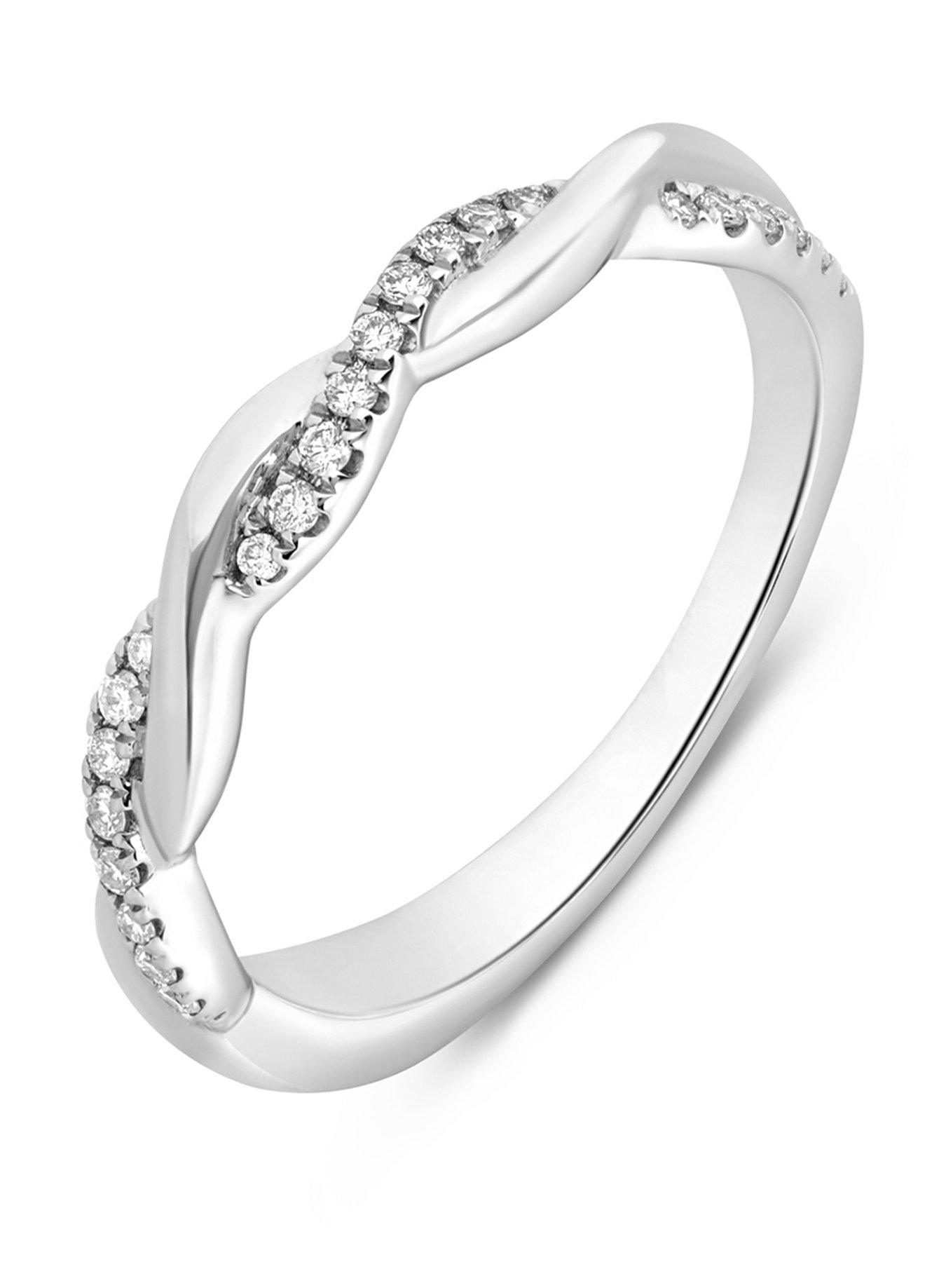 Love DIAMOND Platinum Plated Lab-Grown Diamond 0.15CT Twist Eternity Ring
