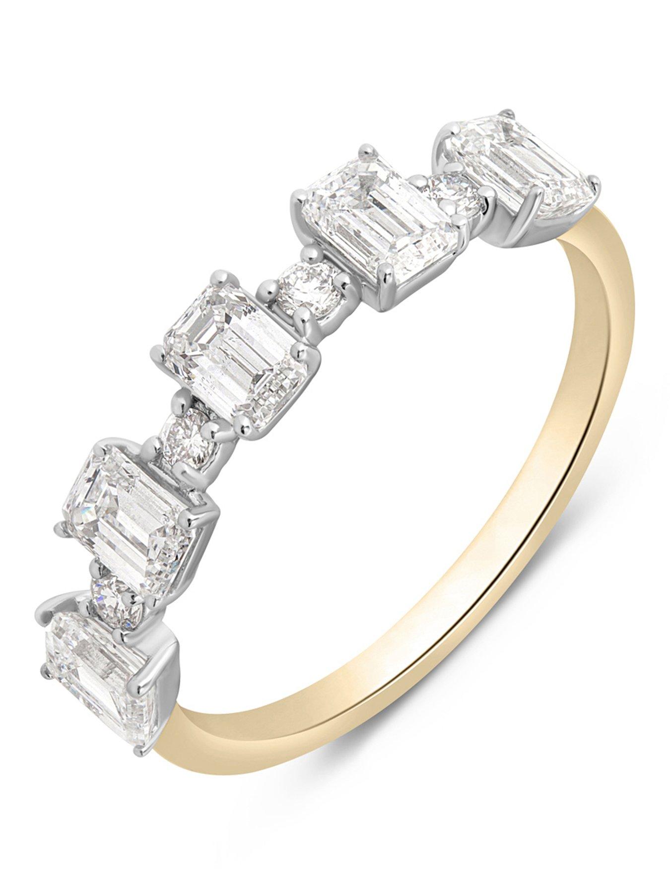 Love DIAMOND 18ct Plated Lab-Grown Diamond 1.35CT Mixed Shape Eternity Ring