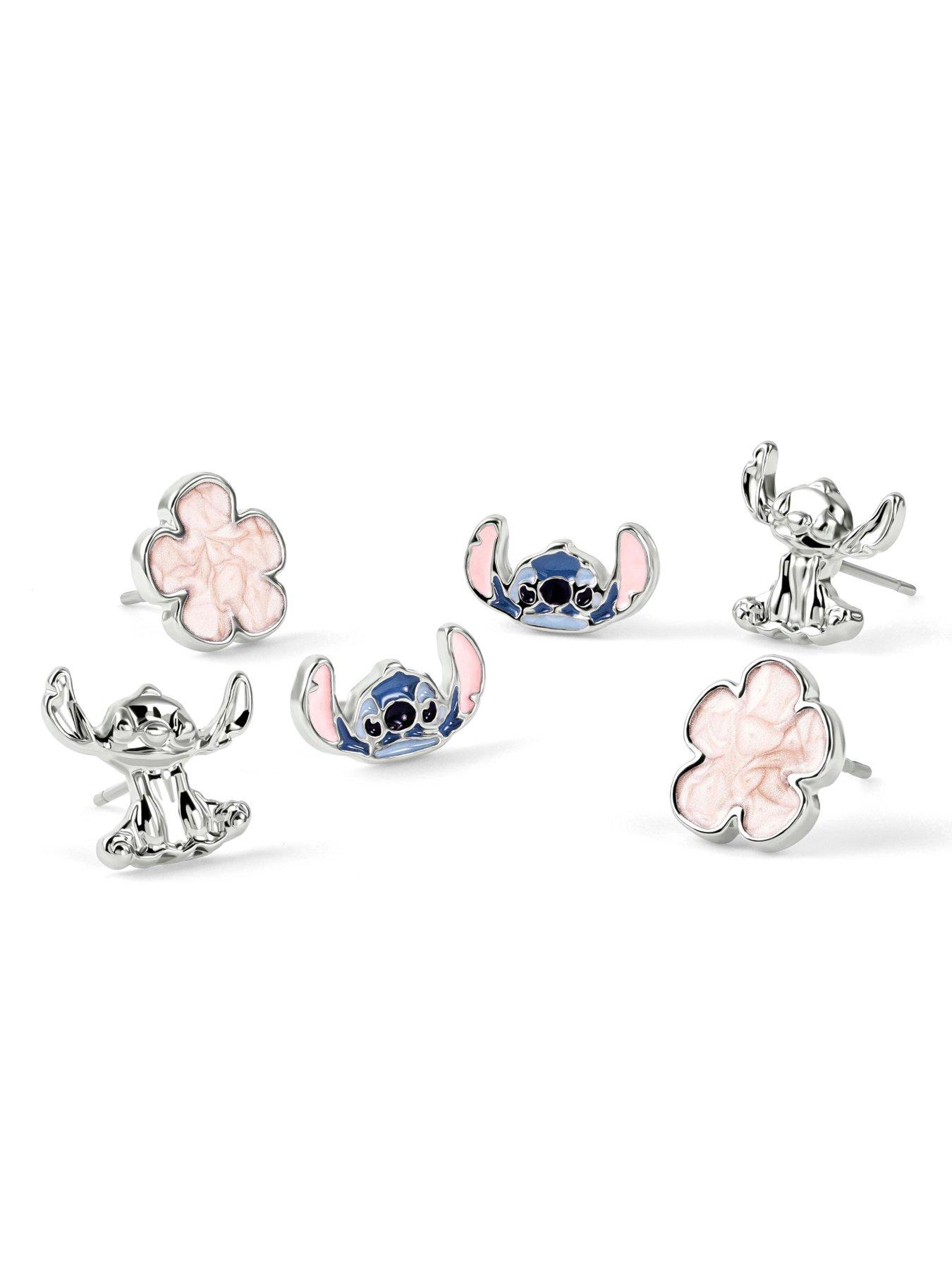 Image 2 of 4 of Disney Kids 3 Piece Earrings Set Stitch