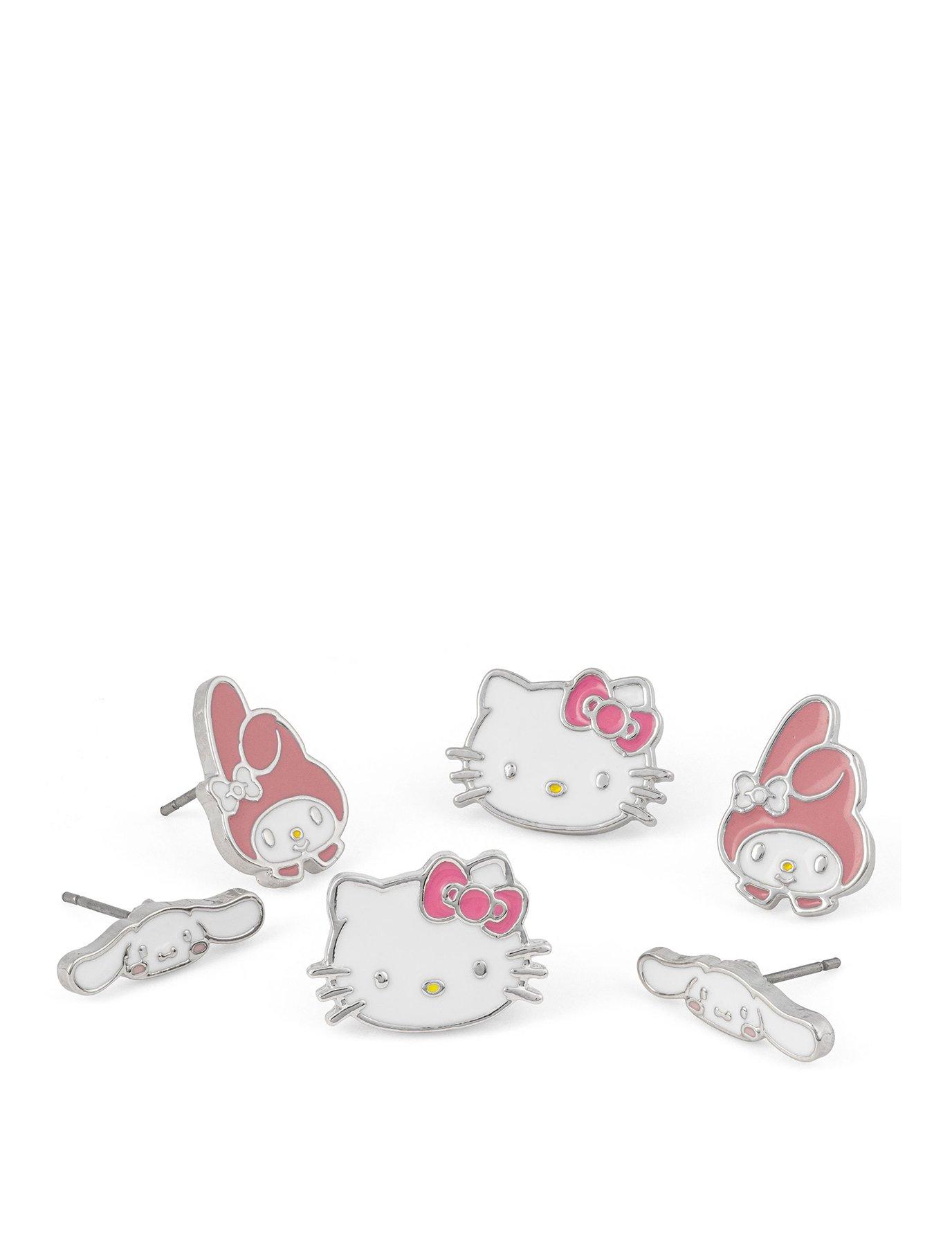 Disney Hello Kitty, My Melody, Cinnamonroll 3 Earrings Set - Multi