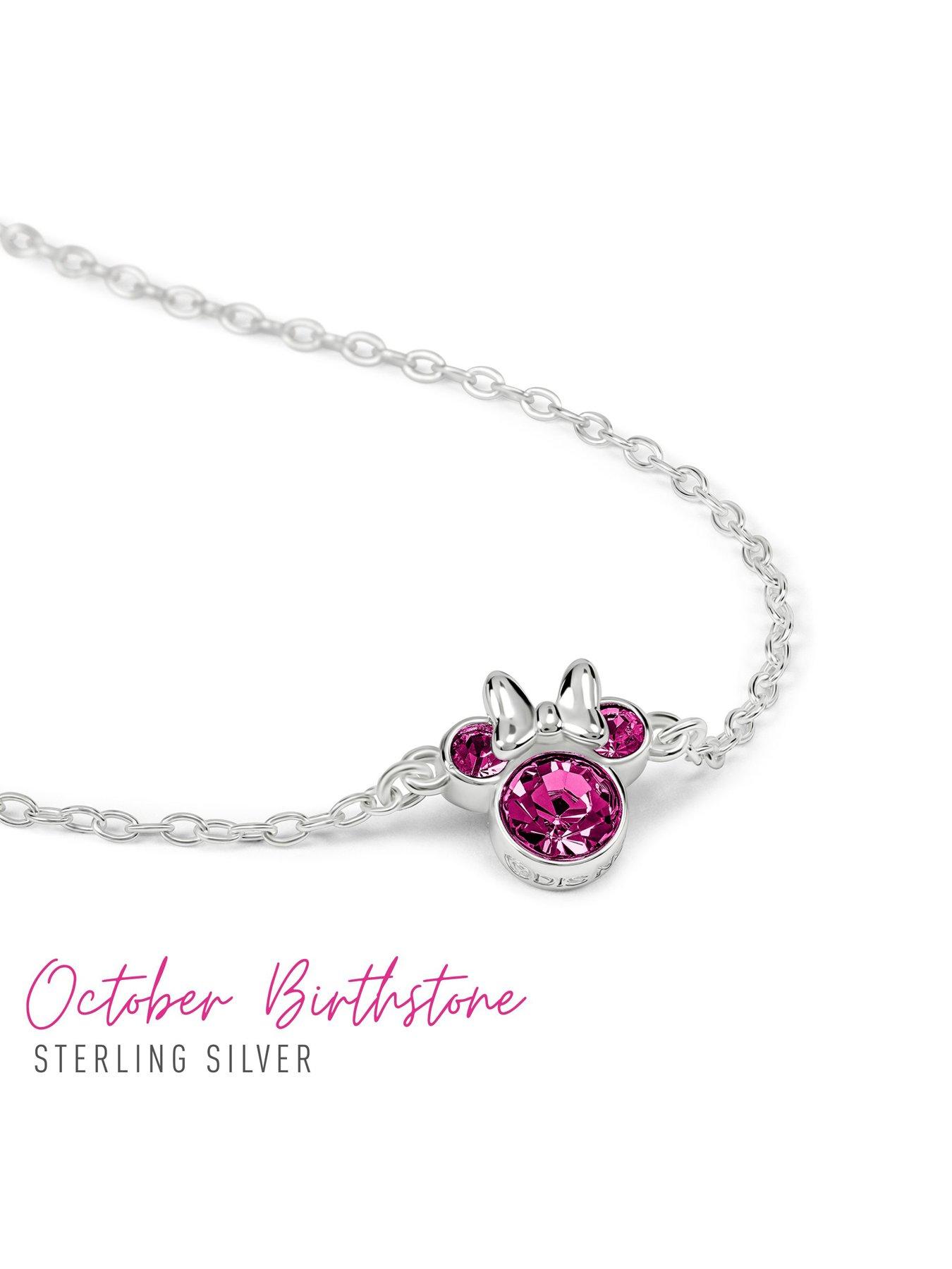 Image 2 of 4 of Disney 925 6.75+1" Minnie Mouse October Birthstone Bracelet