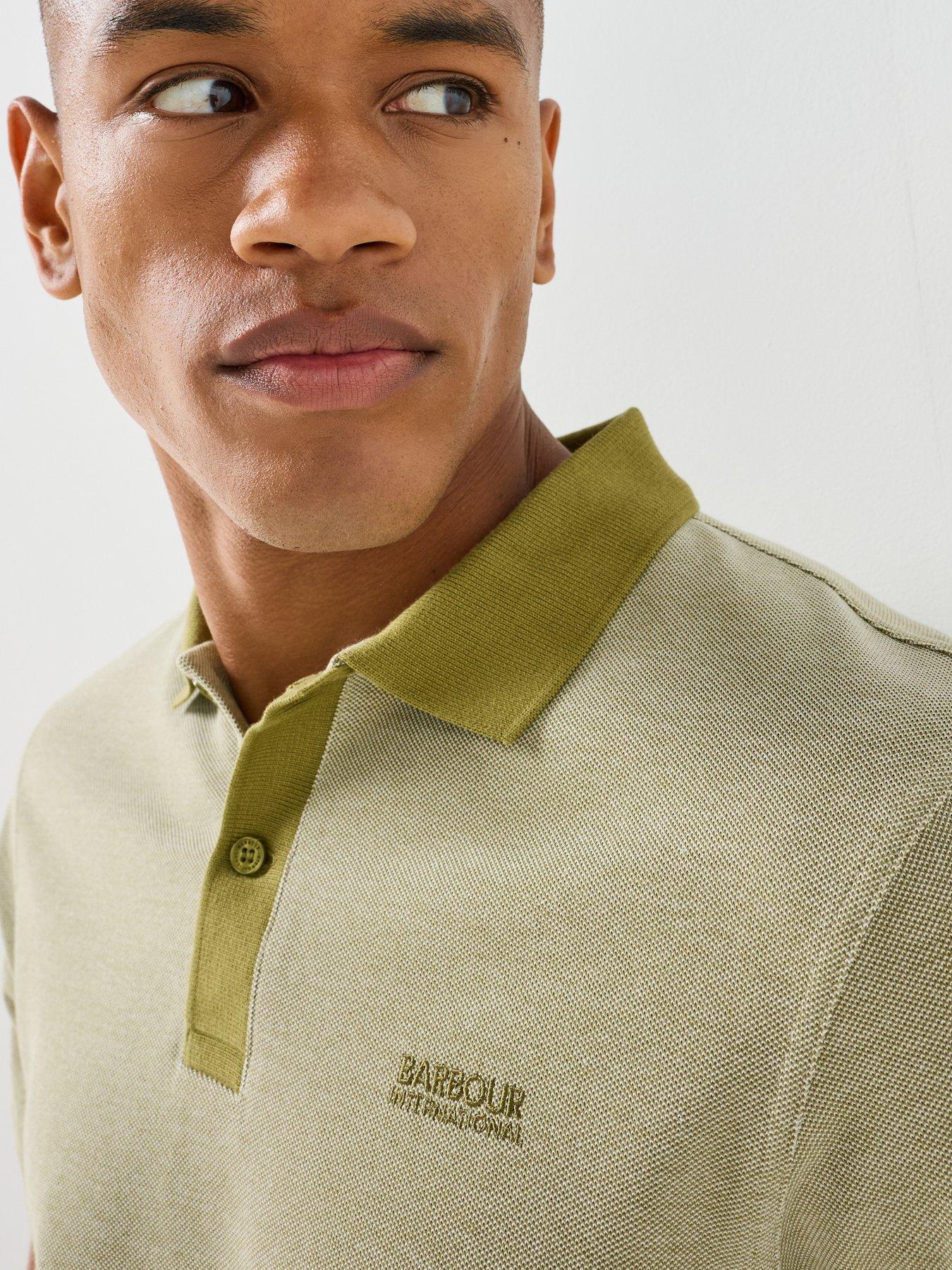 Image 4 of 6 of Barbour International International Morley Oxford Contrast Polo Shirt - Green