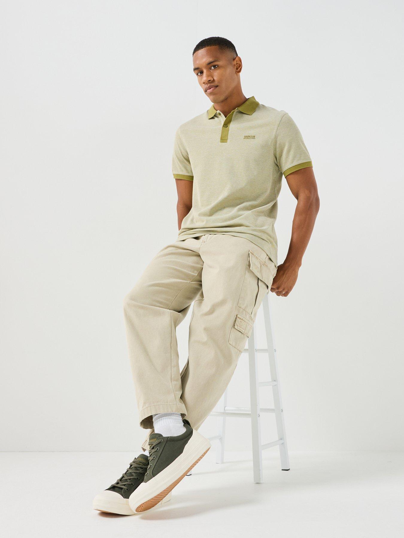 Image 6 of 6 of Barbour International International Morley Oxford Contrast Polo Shirt - Green