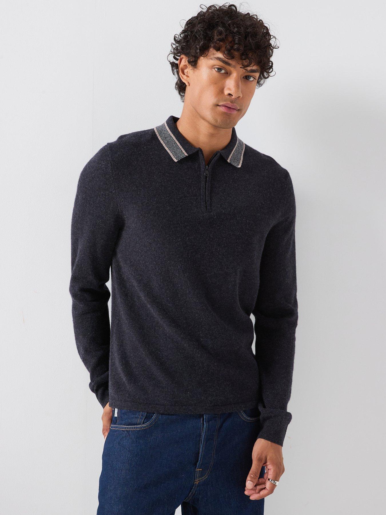 Barbour International Newport Long Sleeve Knitted Polo Shirt - Black