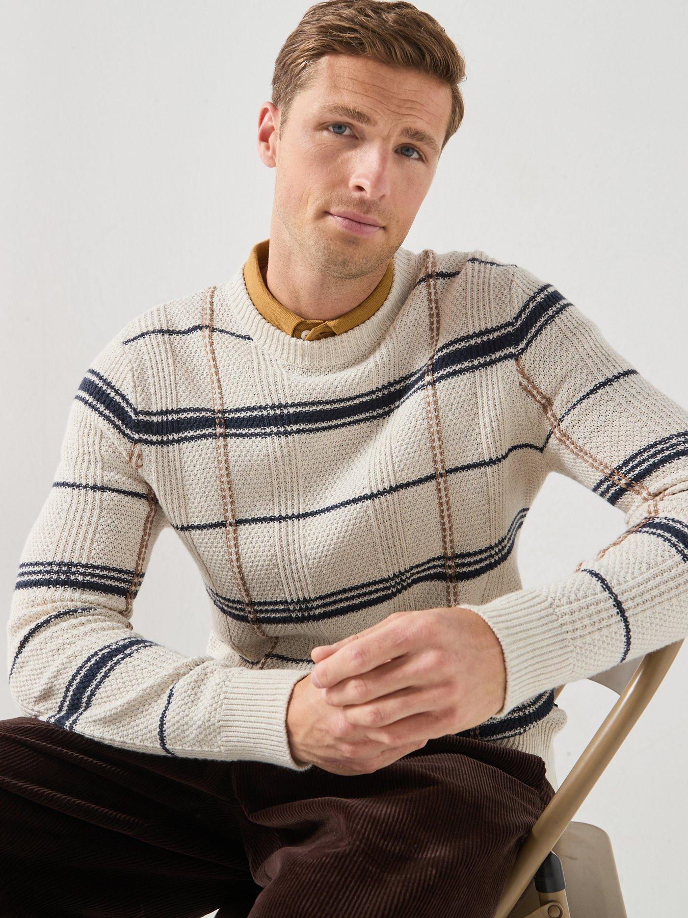 Image 5 of 5 of Barbour Fasey Cable Tartan Crewneck Knitted Jumper - White