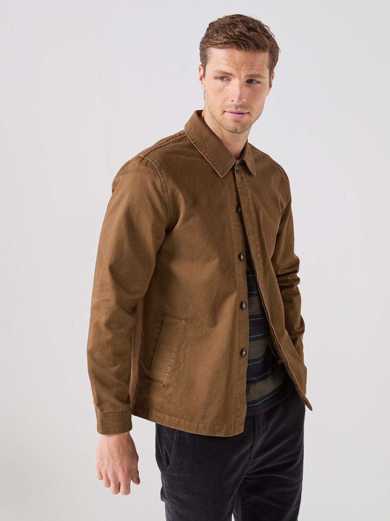 Image 1 of 6 of Barbour Yorklane Twill Overshirt - Beige