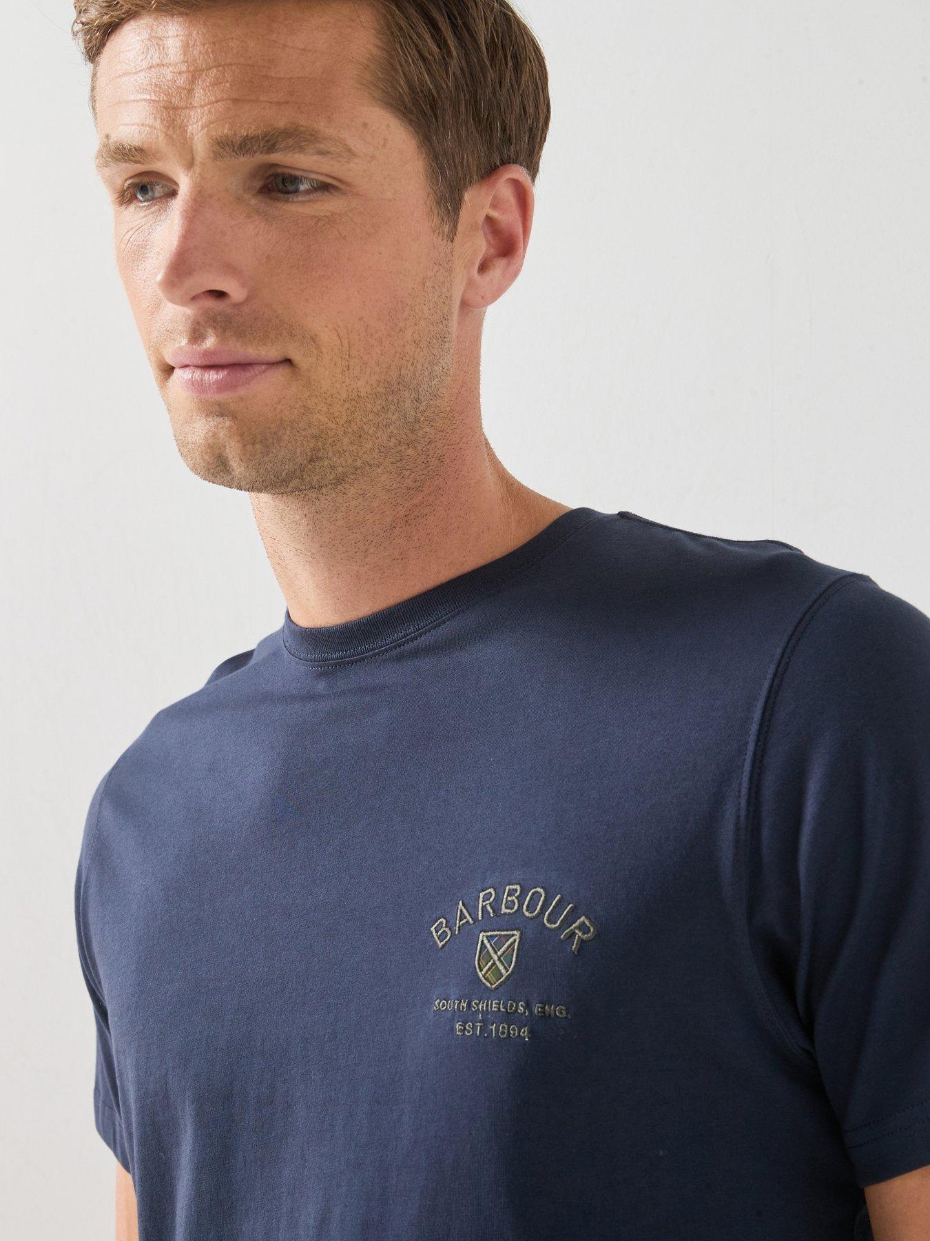 Image 4 of 5 of Barbour Tailored Crest Logo T-Shirt - Navy
