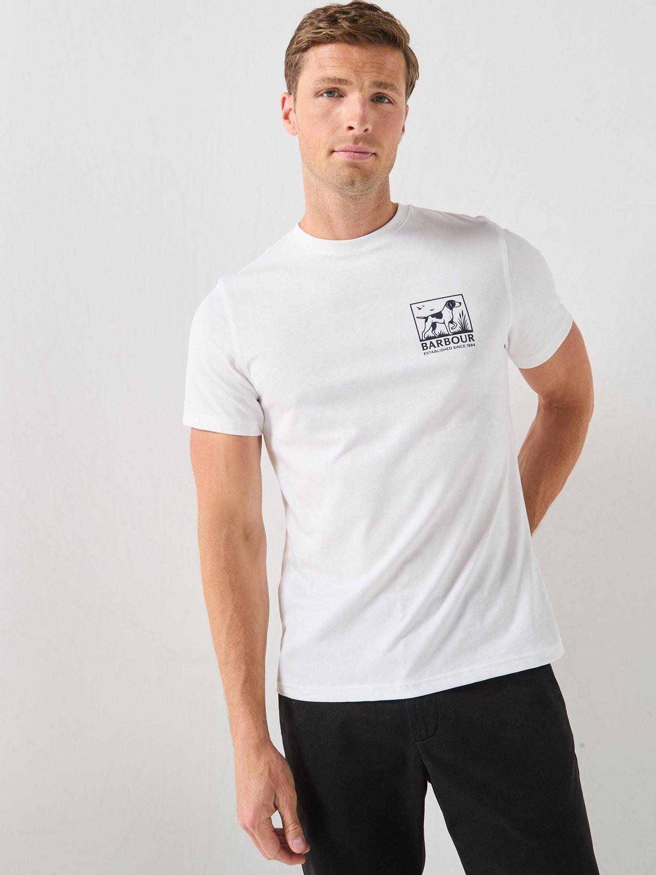 Image 2 of 5 of Barbour Setter Back Graphic Tailored T-Shirt - White