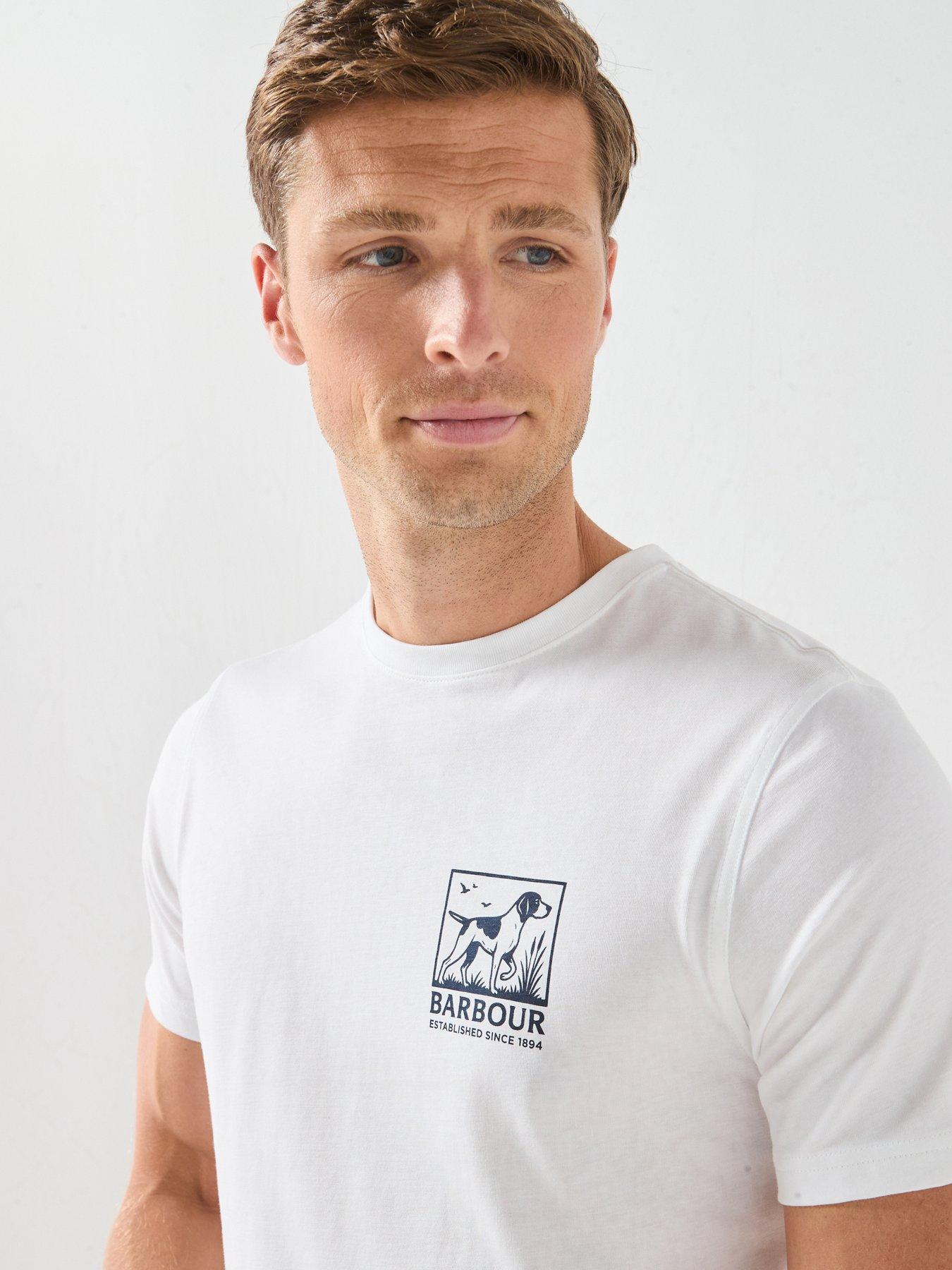 Image 4 of 5 of Barbour Setter Back Graphic Tailored T-Shirt - White