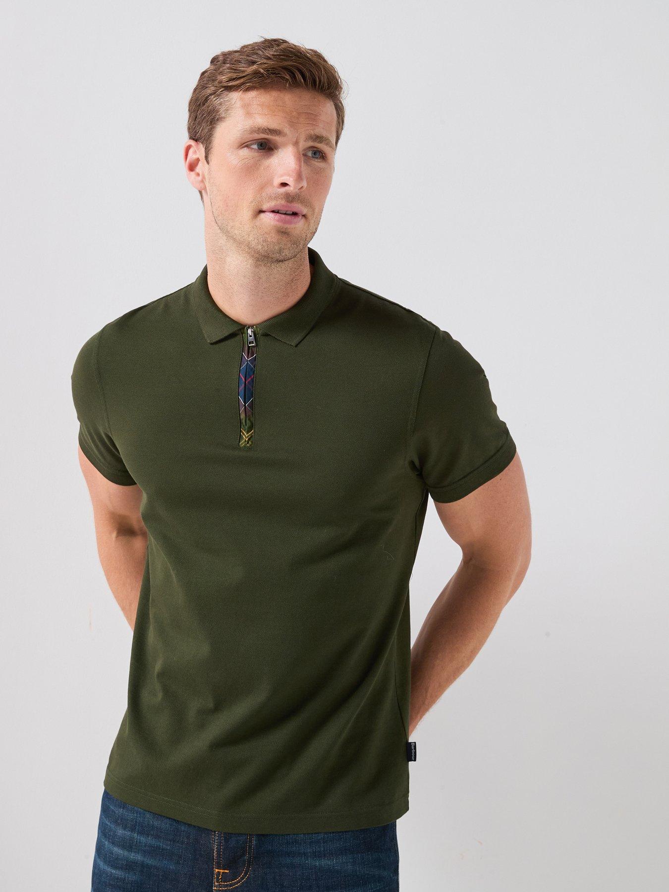 Barbour Stately Zip Tartan Polo Shirt - Green