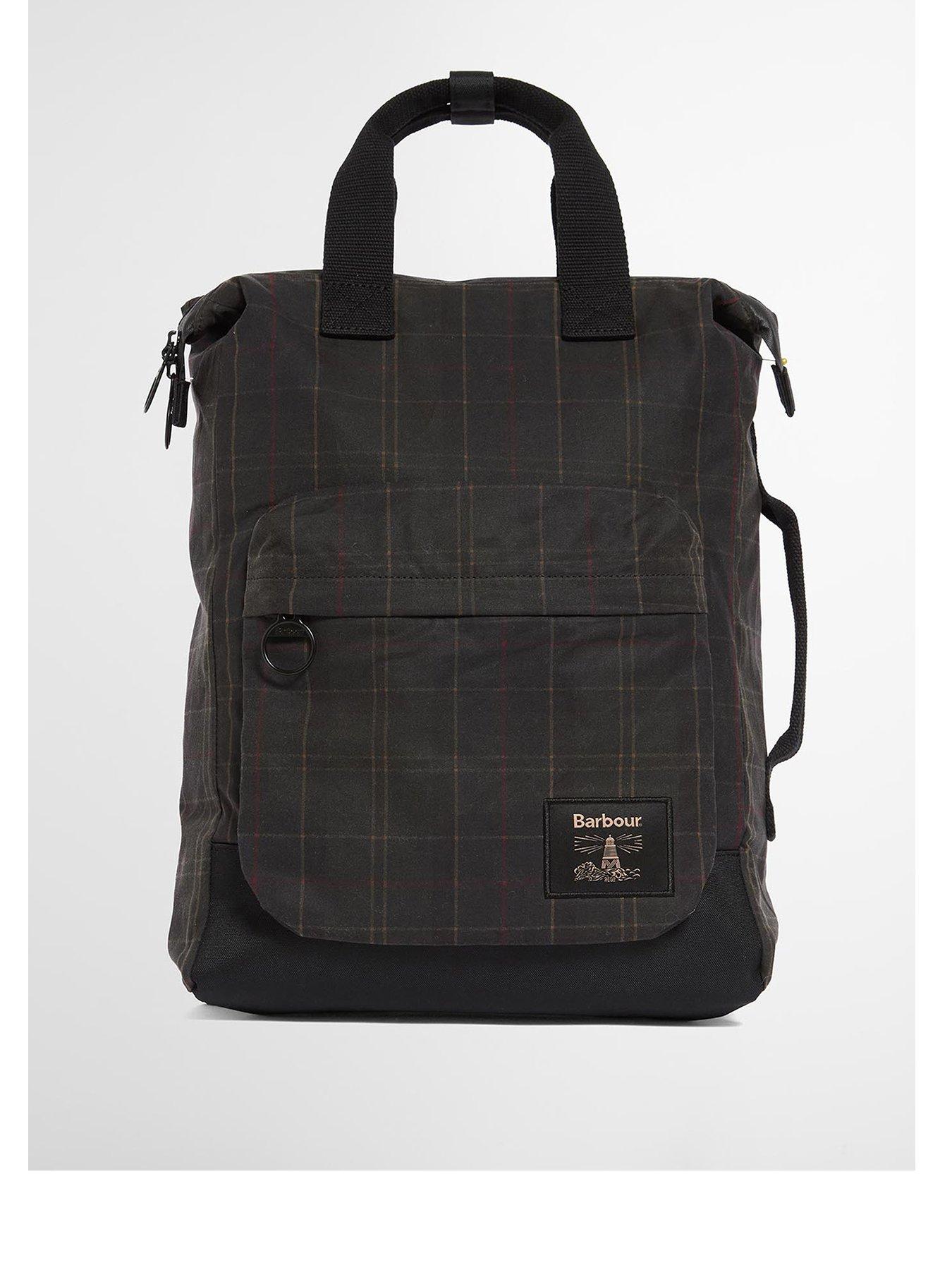 Image 1 of 4 of Barbour Mens Field Classic Tartan Wax Laptop Backpack - Green