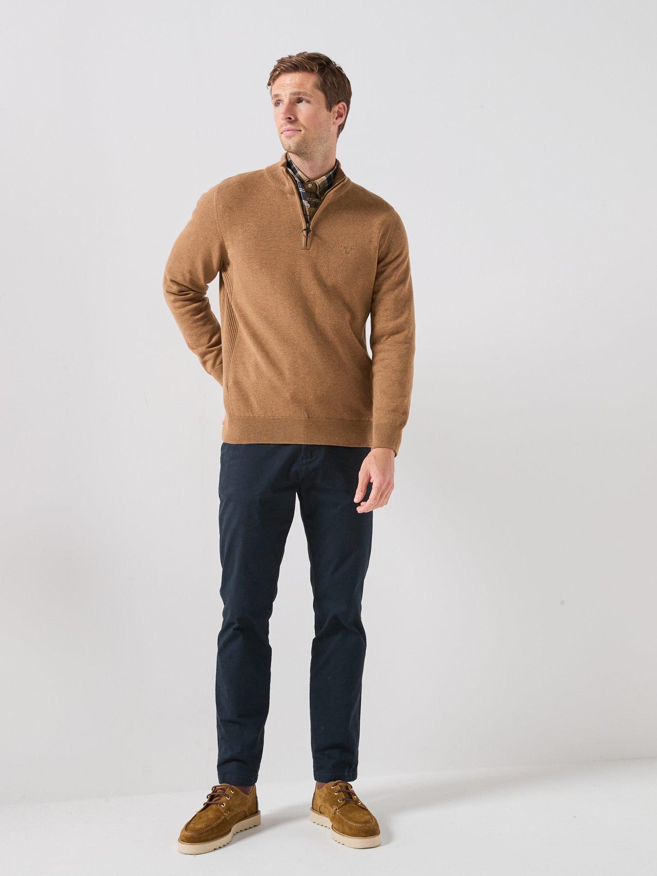 Image 3 of 6 of Barbour Cotton Half Zip Knitted Jumper - Beige