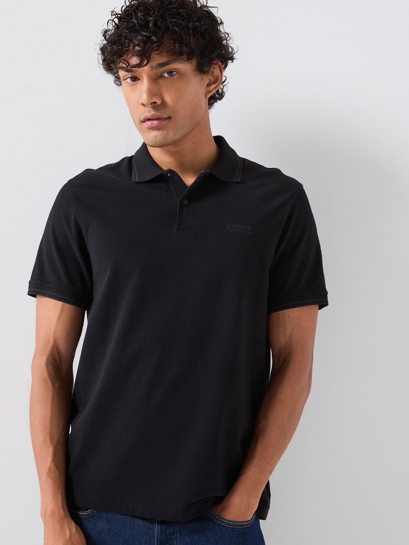 Image 1 of 6 of Barbour International International 90Th Anniversary Heavy Weight Polo Shirt - Black
