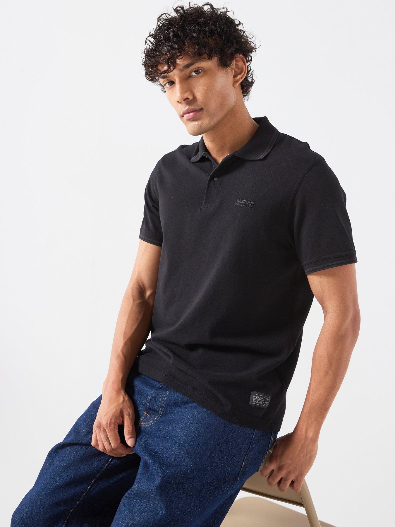 Image 4 of 6 of Barbour International International 90Th Anniversary Heavy Weight Polo Shirt - Black