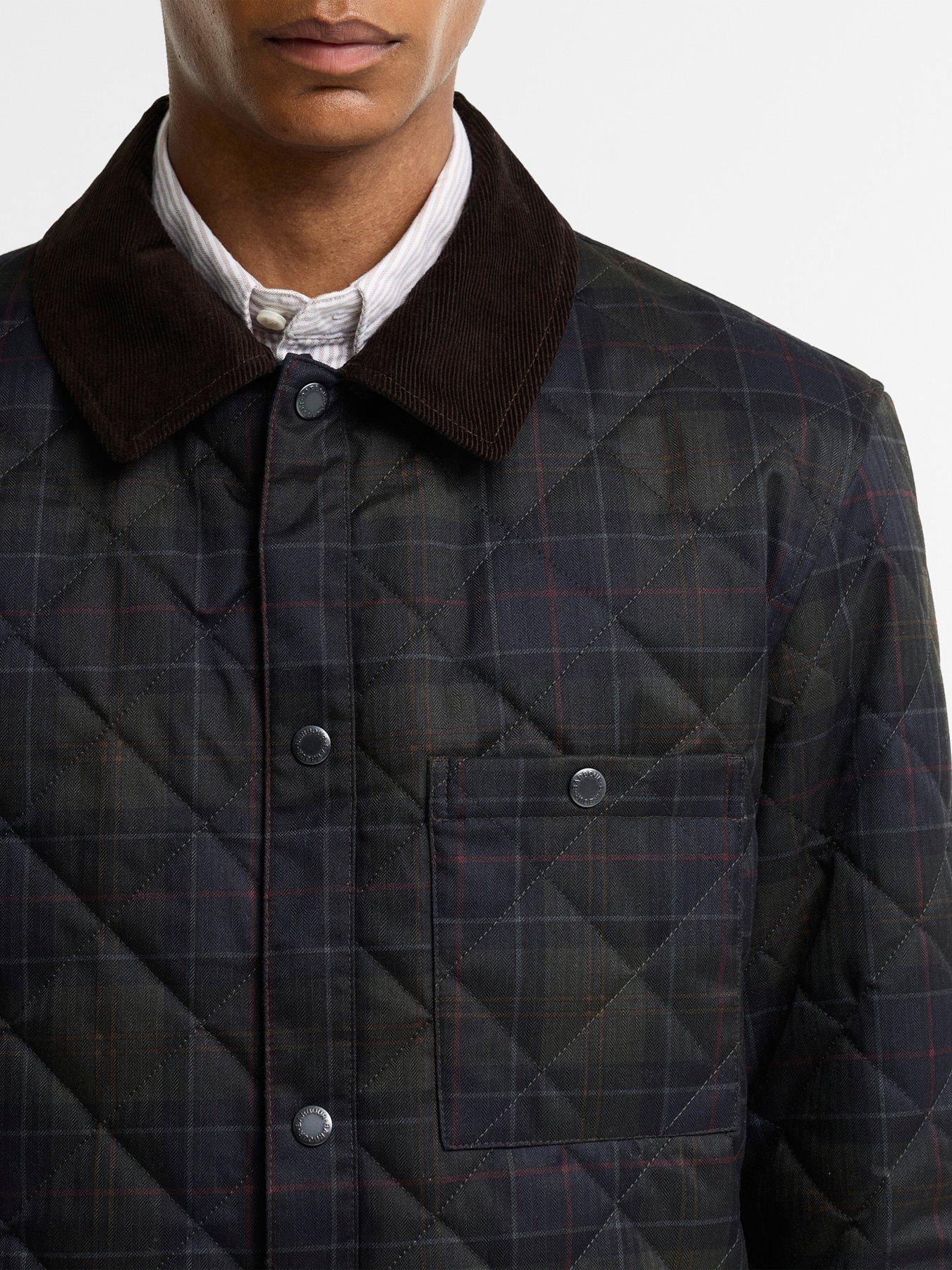 Image 4 of 7 of Barbour Tartan Quilted Jacket - Navy