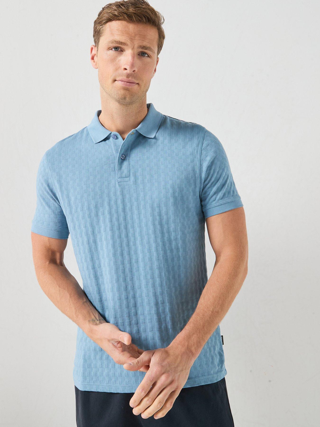 Barbour Tailored Textured Polo Shirt - Light Blue