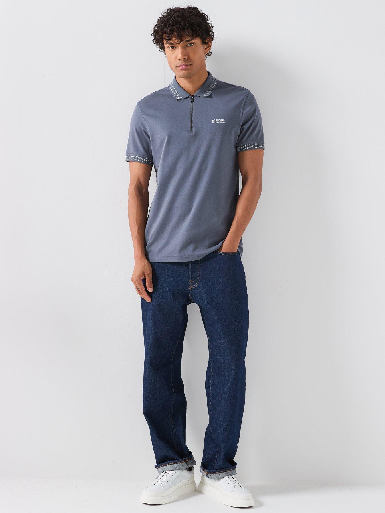 Image 3 of 5 of Barbour International International Owts Zipped Polo Shirt - Grey