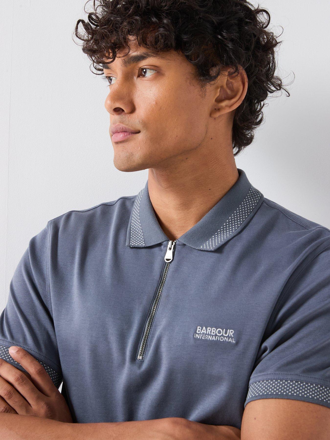 Image 5 of 5 of Barbour International International Owts Zipped Polo Shirt - Grey