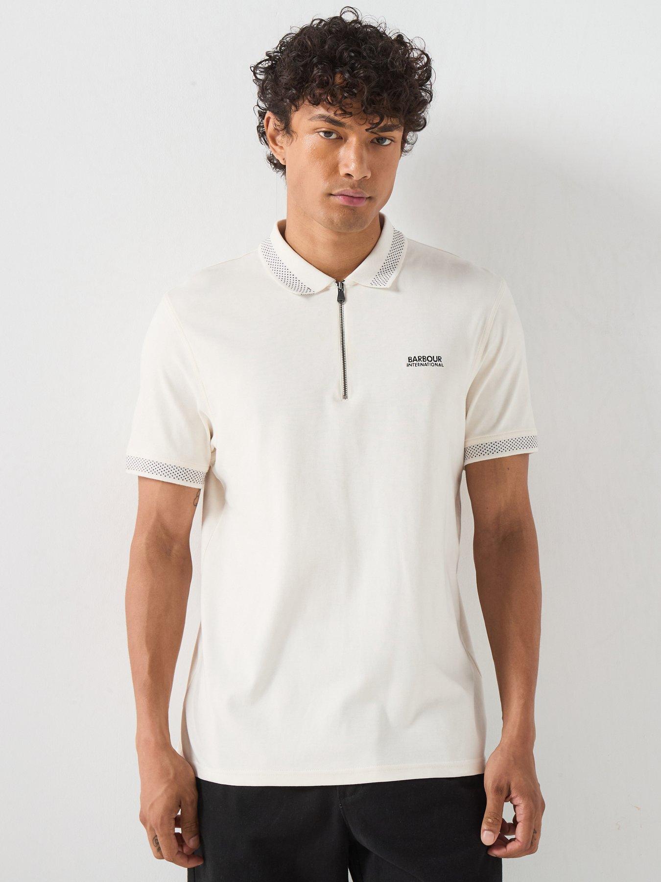 Barbour International Owts Zipped Polo Shirt - White