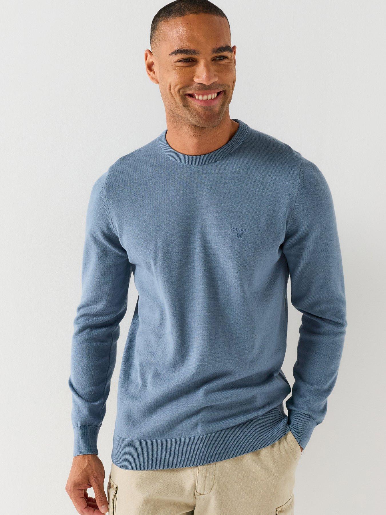 Barbour Barbour Pima Cotton Crewneck Knitted Jumper - Light Blue