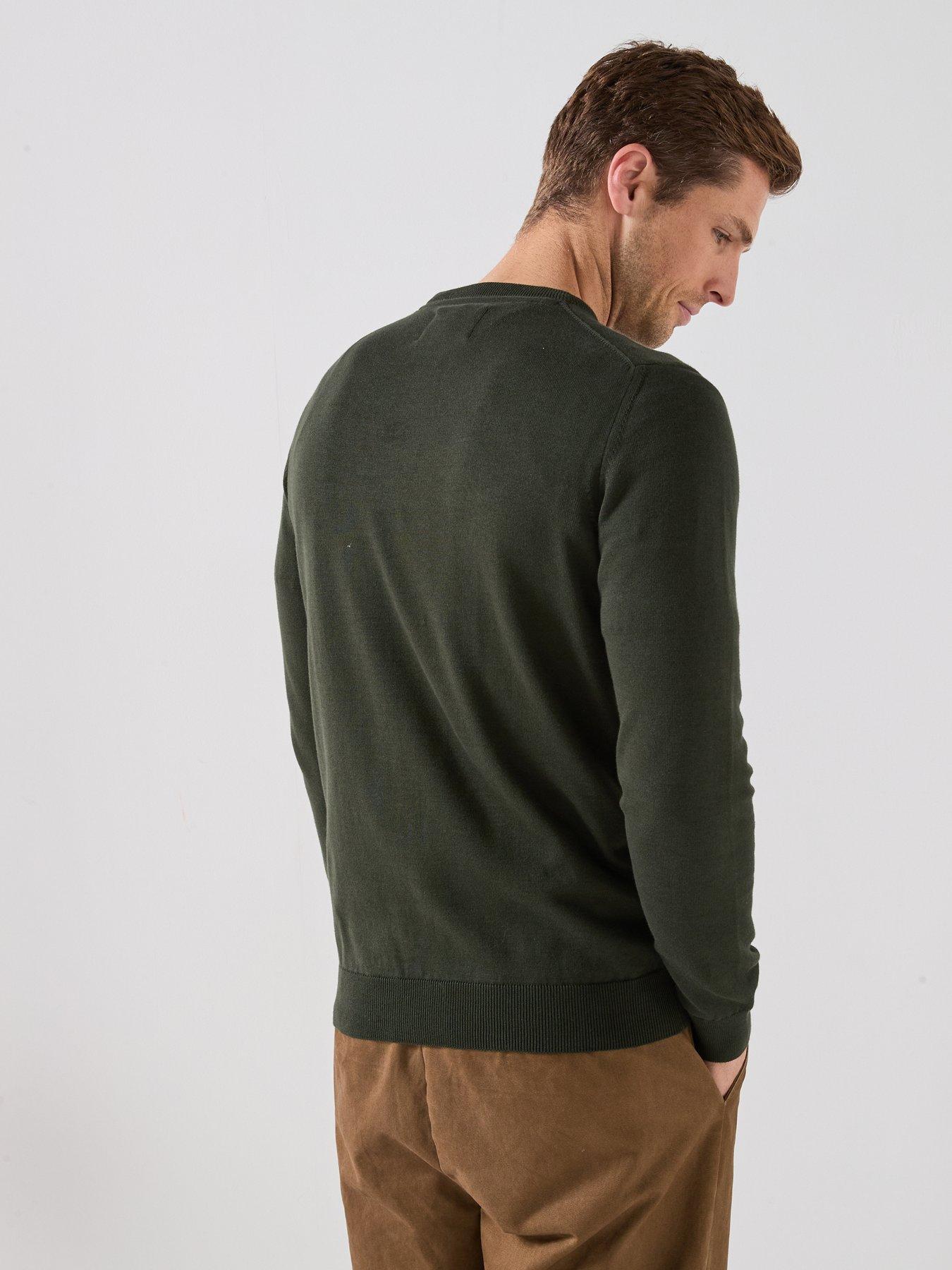 Image 2 of 5 of Barbour Pima Cotton Crewneck Knitted Jumper - Green