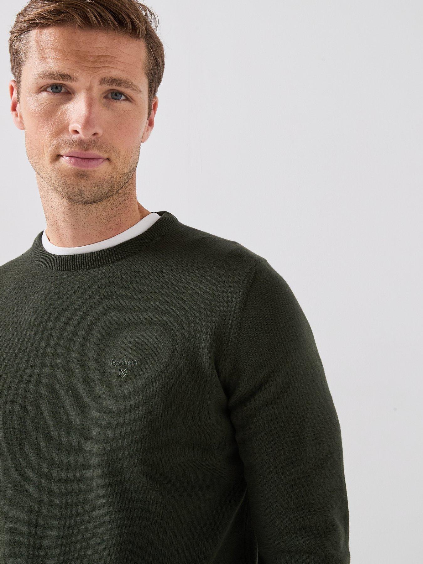 Image 4 of 5 of Barbour Pima Cotton Crewneck Knitted Jumper - Green