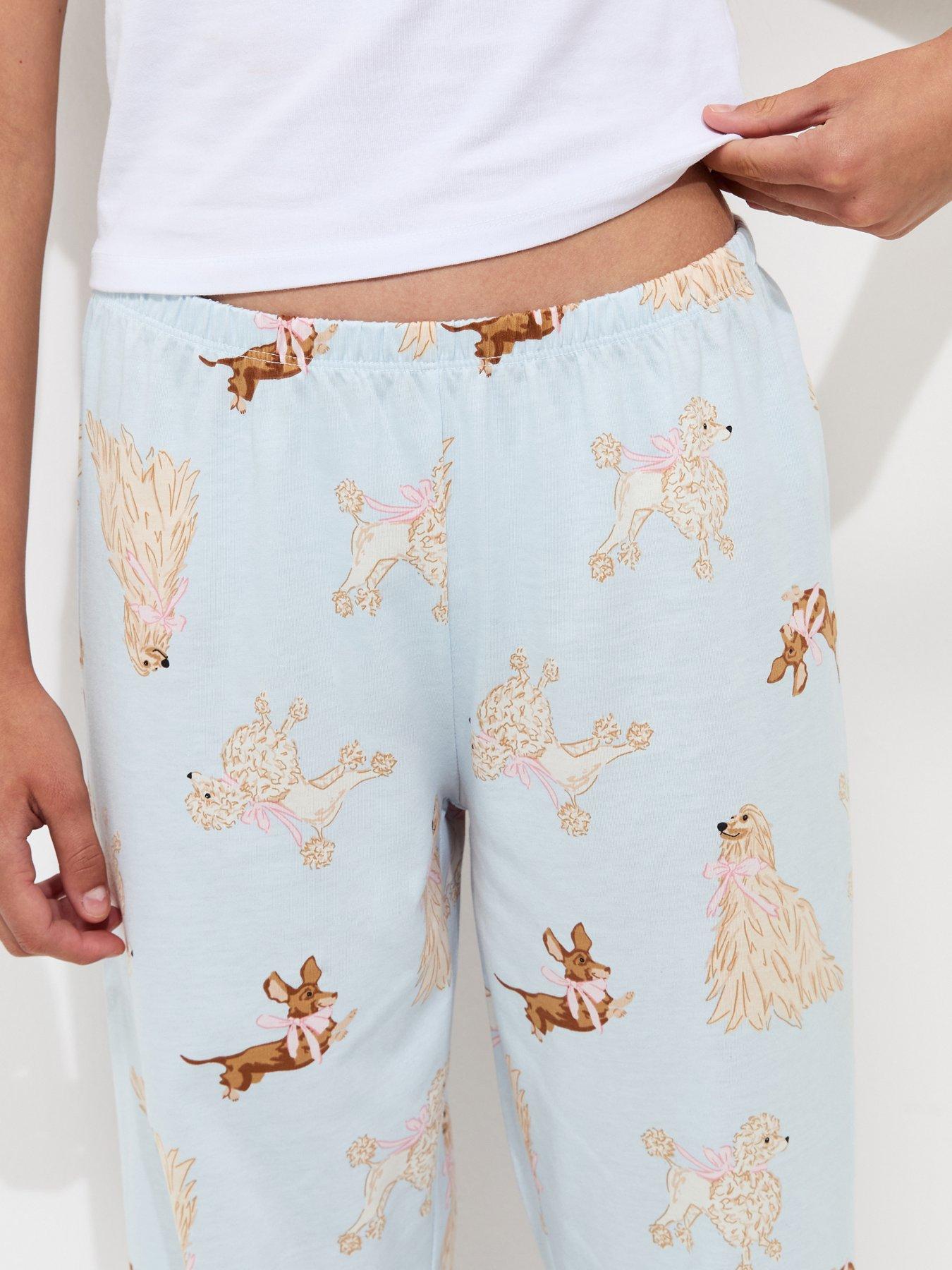 Image 4 of 5 of New Look 915 Girls Cotton Rich Dog Print Baby Tee Pyjama Set - Blue