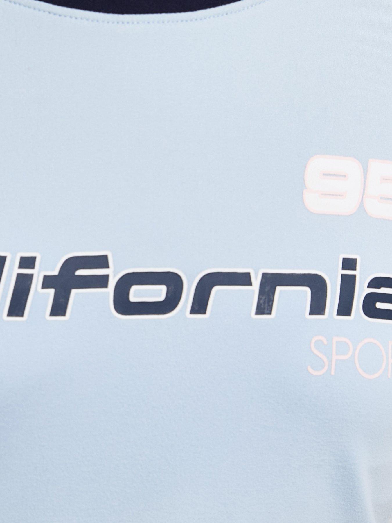 Image 5 of 5 of New Look 915 Girls Blue 95 California Print T-Shirt - Light Blue