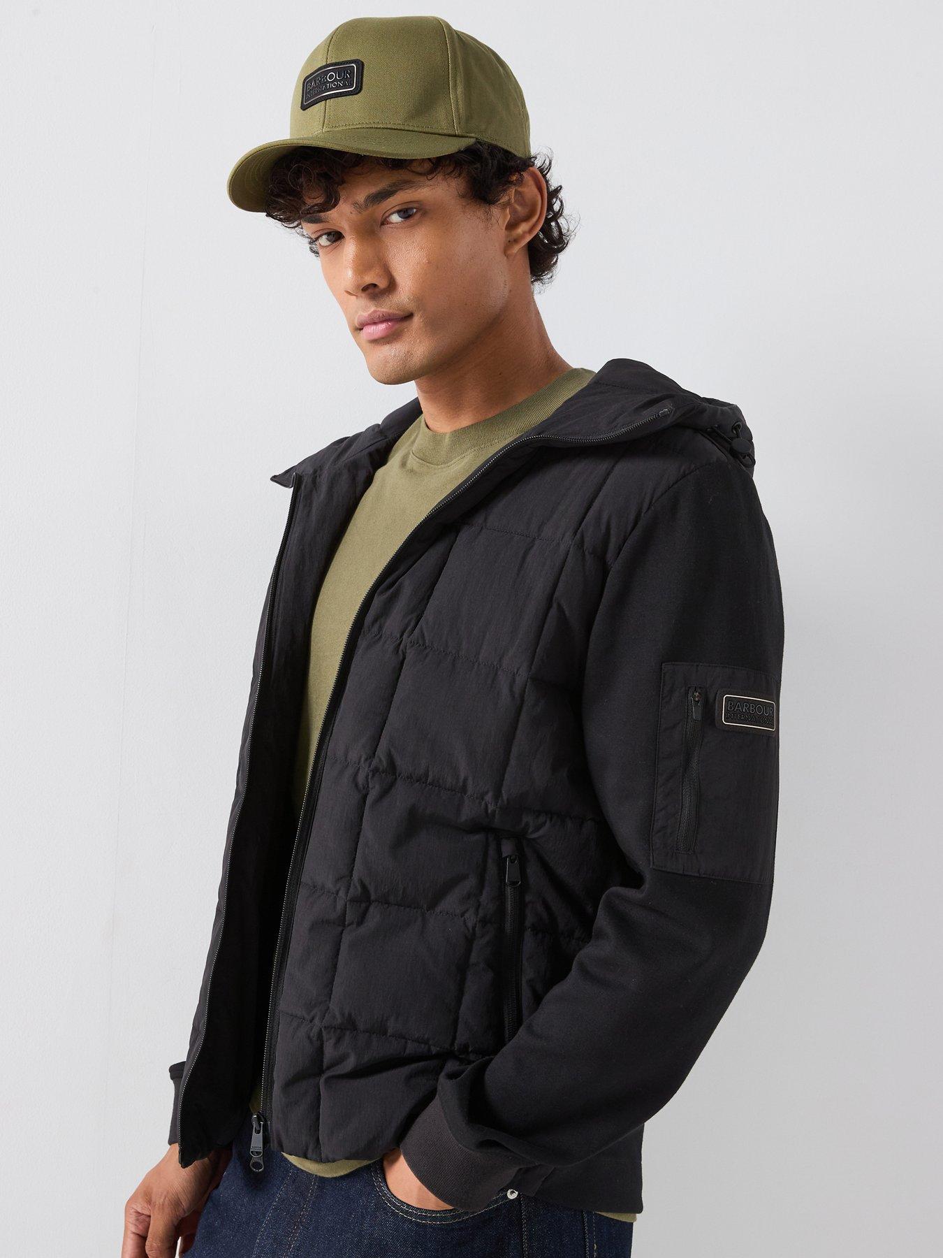 Barbour International Tanfield Hooded Quilted Sweat Jacket - Black