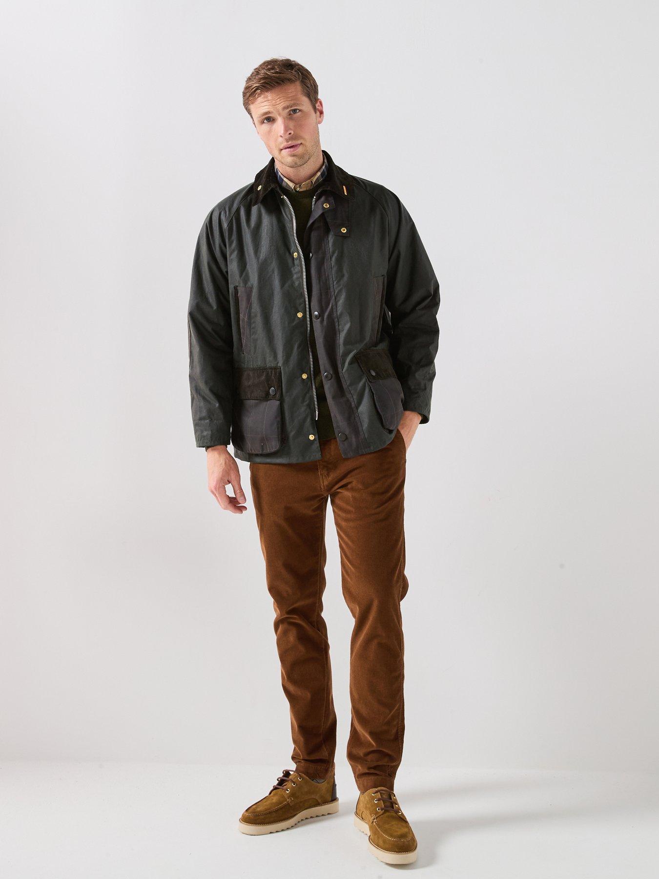 Image 3 of 6 of Barbour Icons Patch Bedale Wax Jacket - Dark Green
