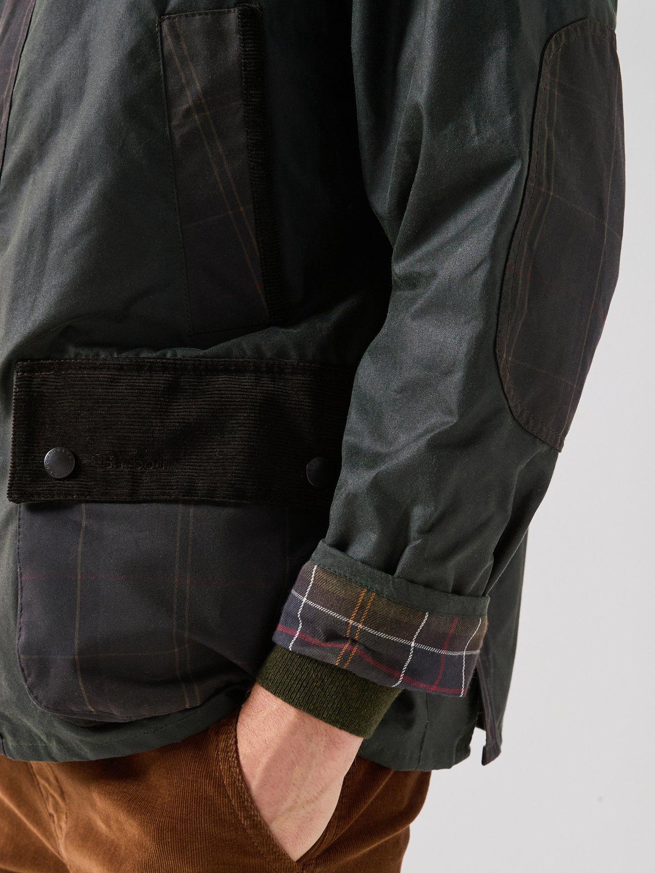 Image 5 of 6 of Barbour Icons Patch Bedale Wax Jacket - Dark Green