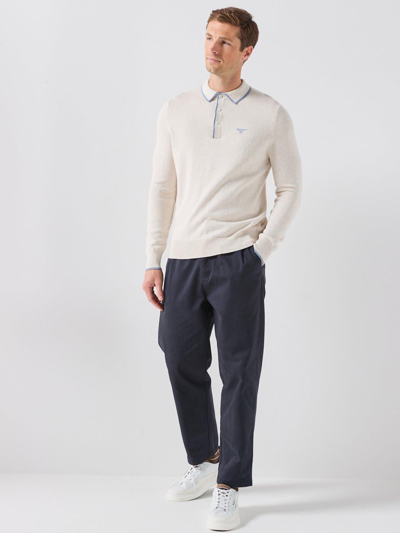 Image 3 of 6 of Barbour Taunton Knitted Polo Shirt - White