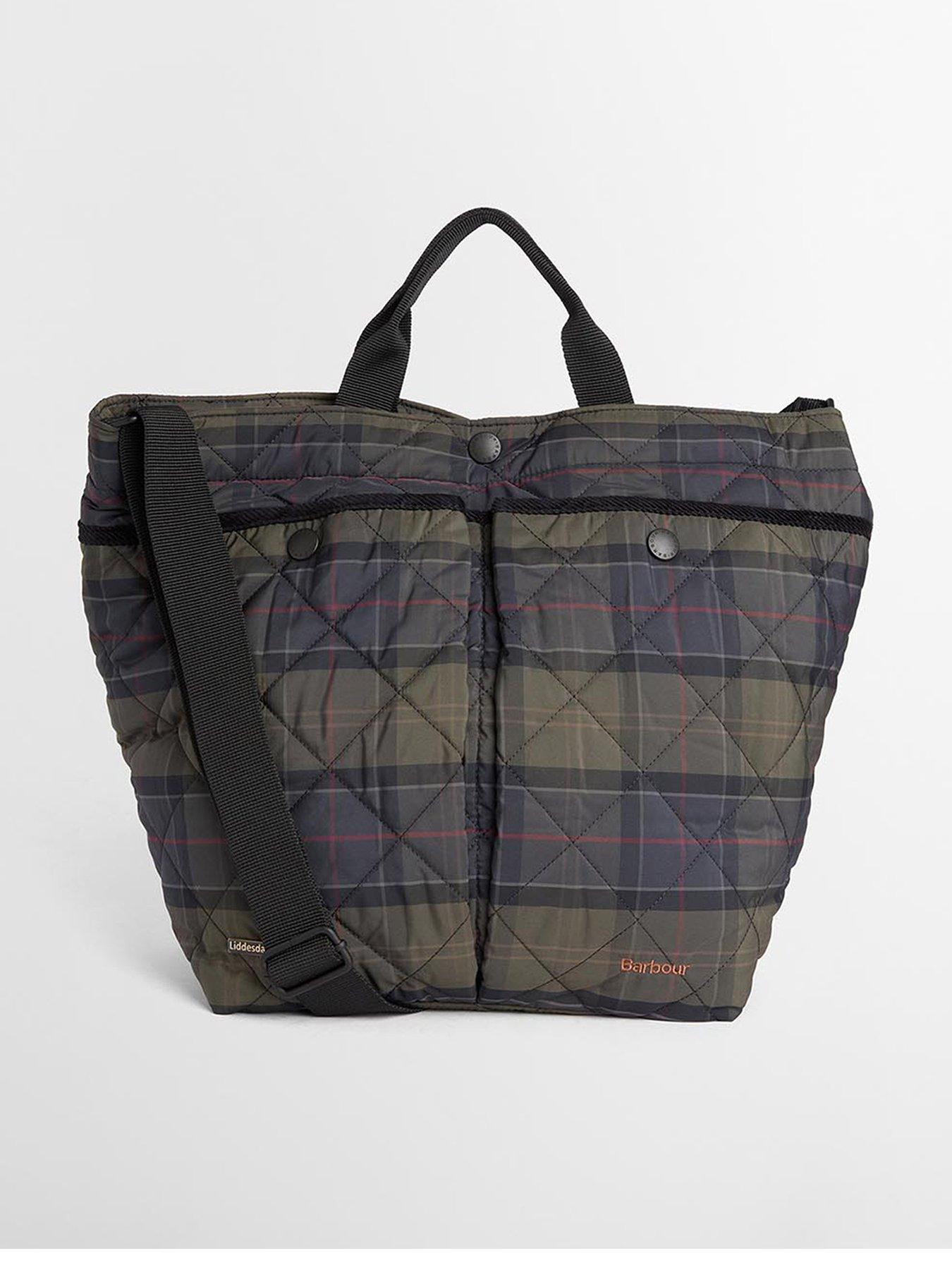 Image 1 of 4 of Barbour Shadow Tartan Liddesdale Tote Bag - Green