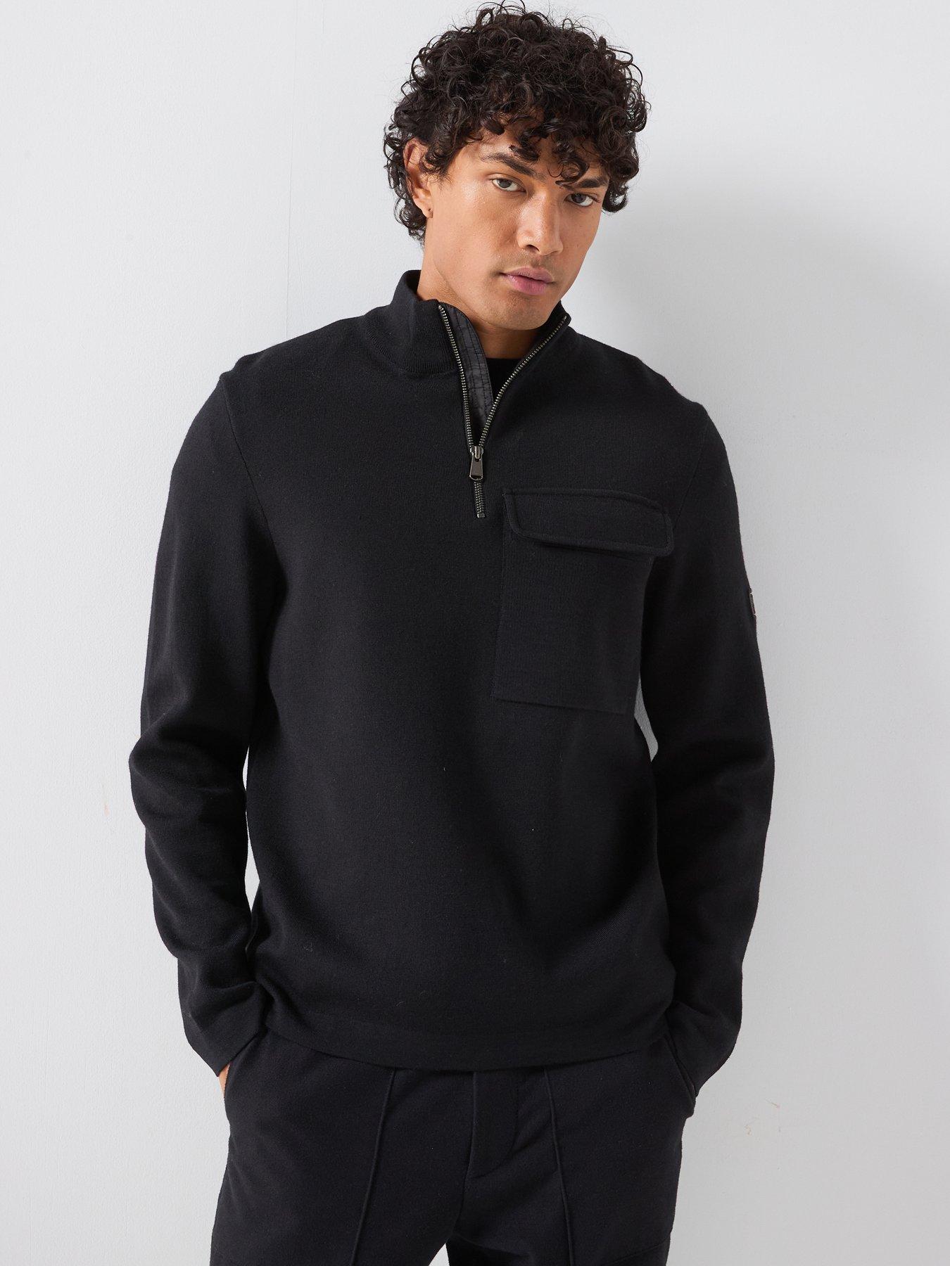 Barbour International Burley 1/4 Zip Knitted Jumper - Black